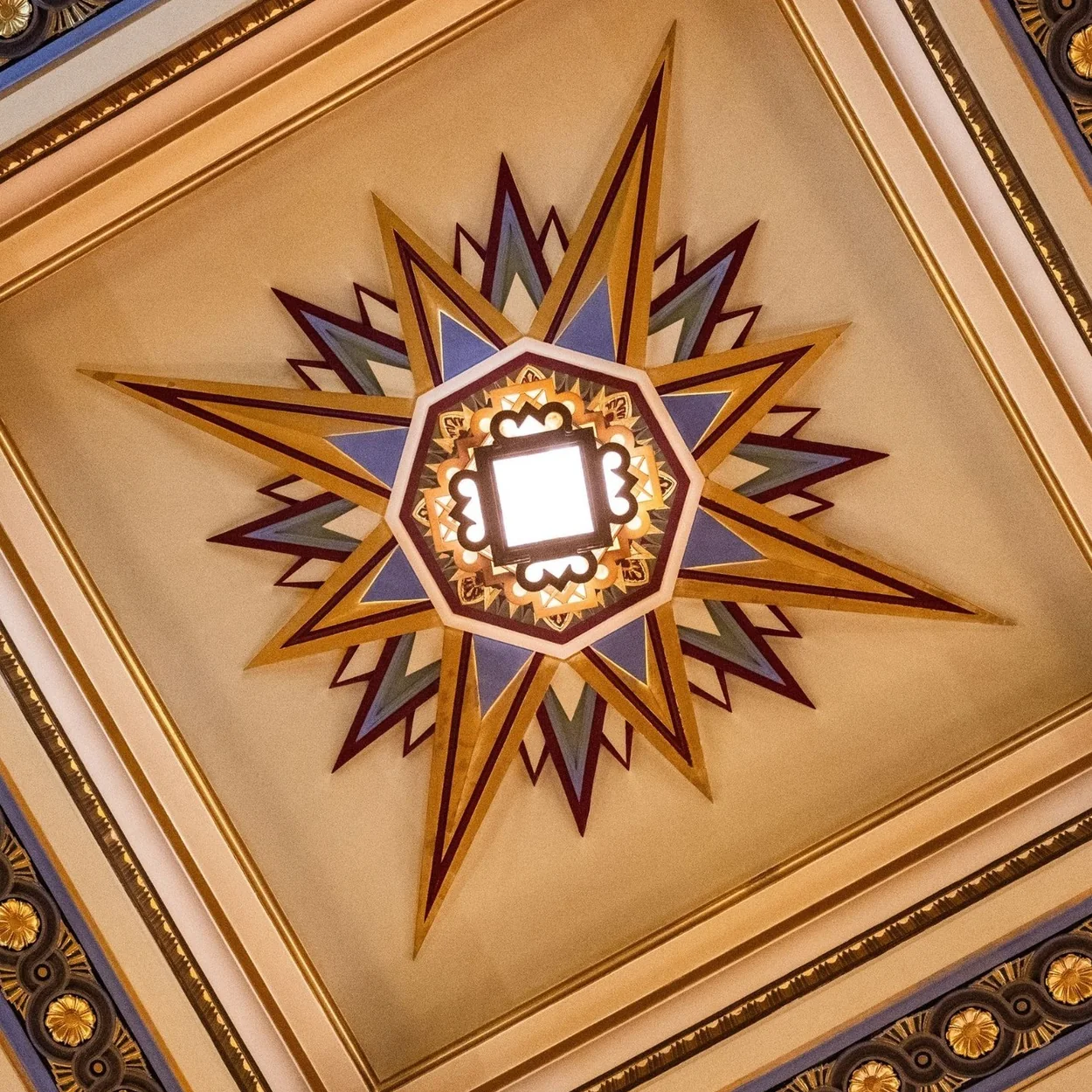 60 Great Queen Street Art Deco star ceiling detail