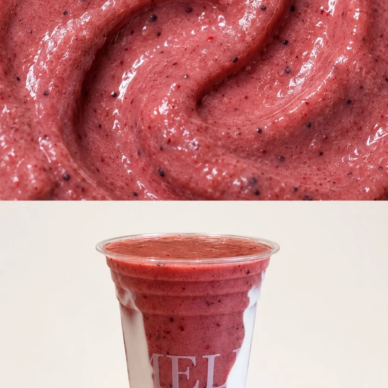 Amelia mixed berry smoothie close-up