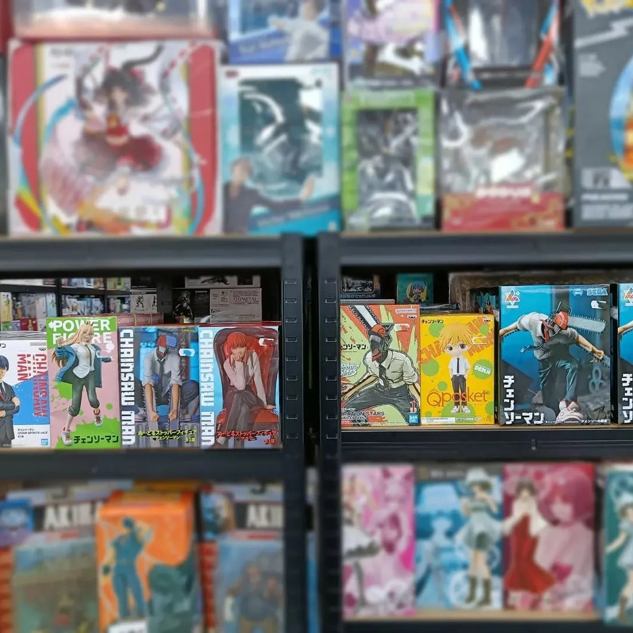 Animetal display cabinets of collectible anime figures