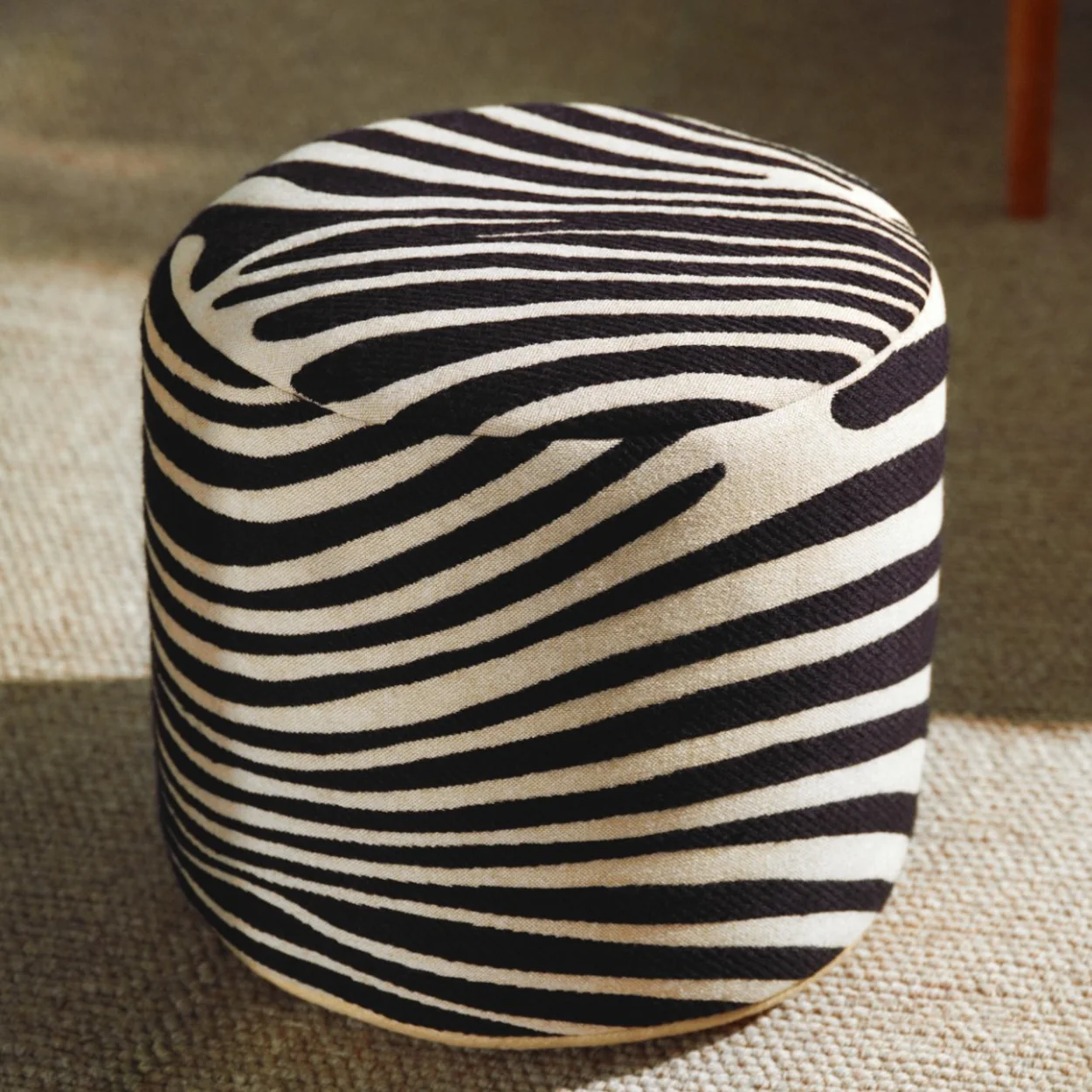 ARKET striped upholstered pouf from the homeware range