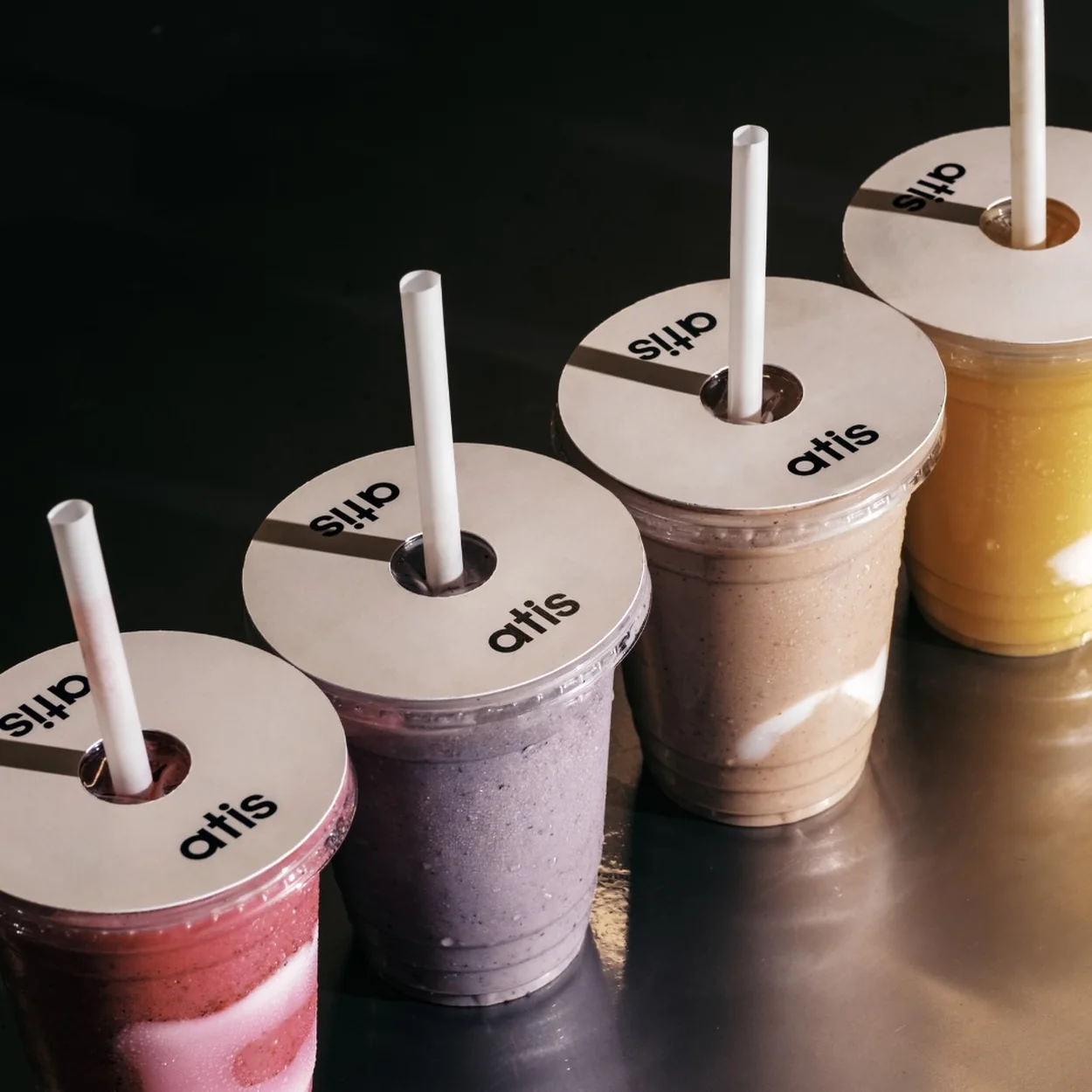 Atis fruit smoothies and shakes in branded cups