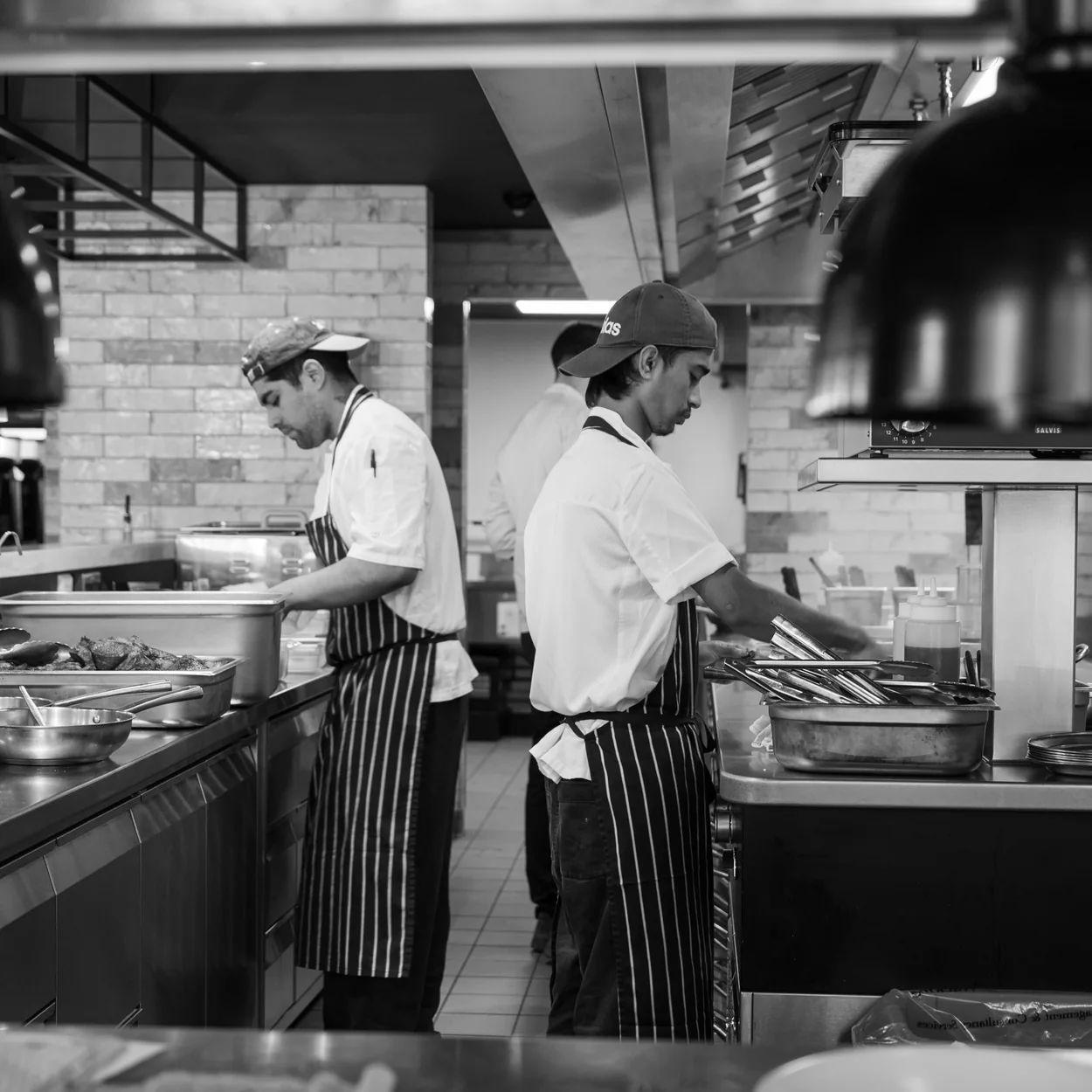 Bancone chefs at work in the open kitchen