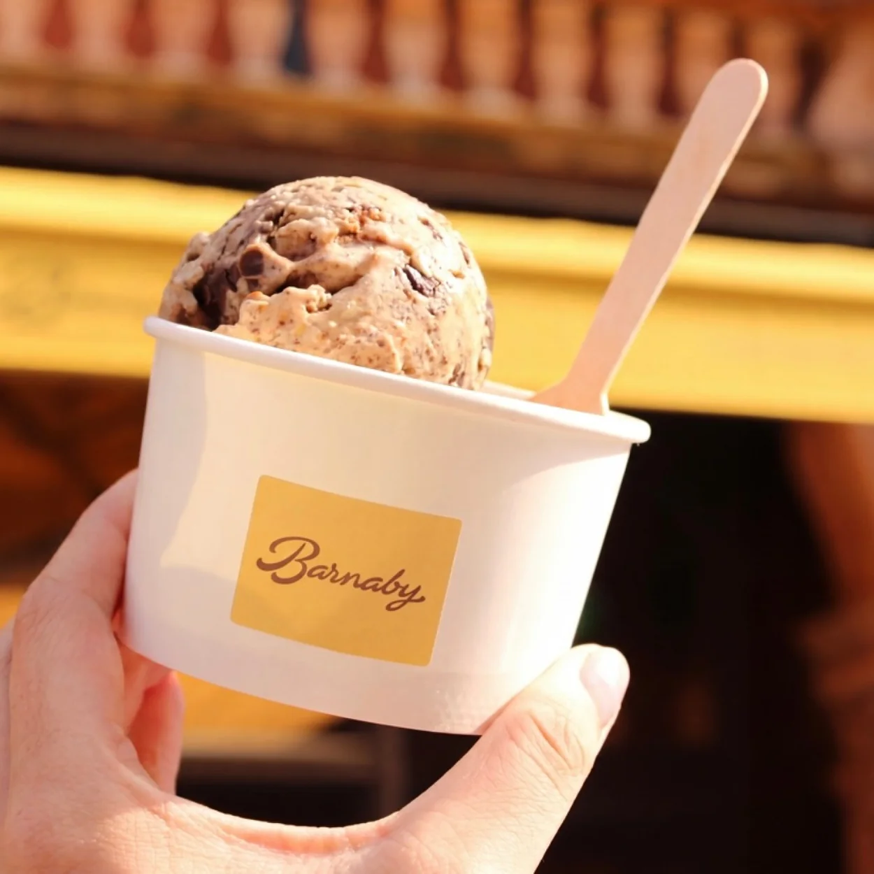 Barnaby ice cream in a branded tub