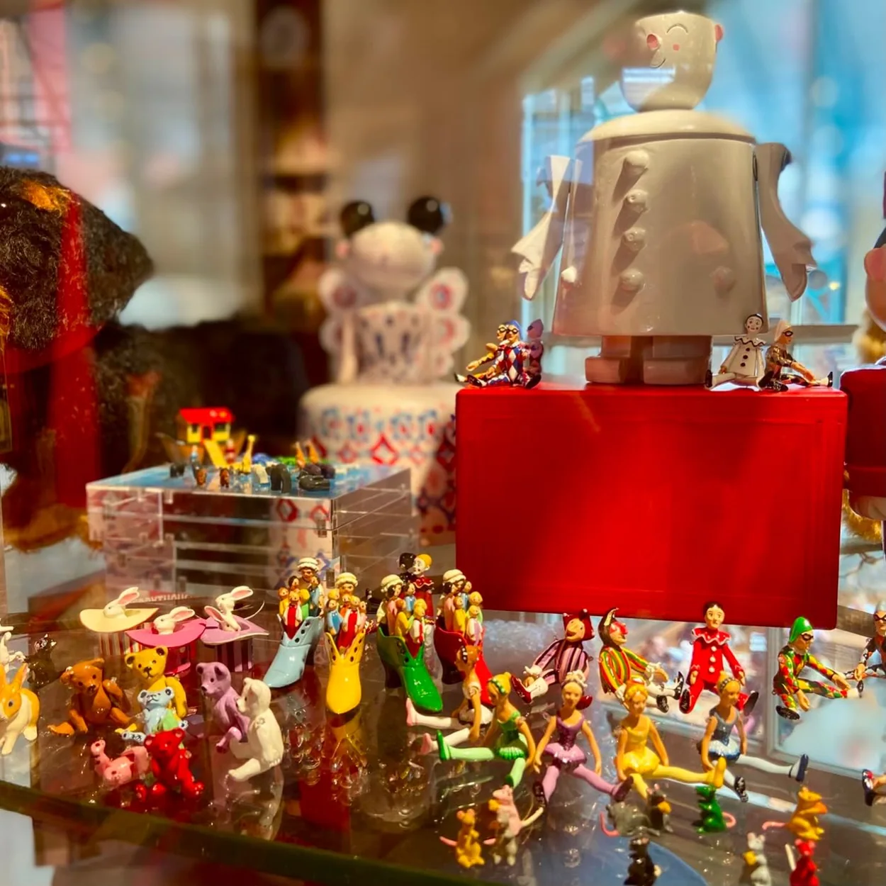 Benjamin Pollock's Toyshop figures and traditional toys in the window