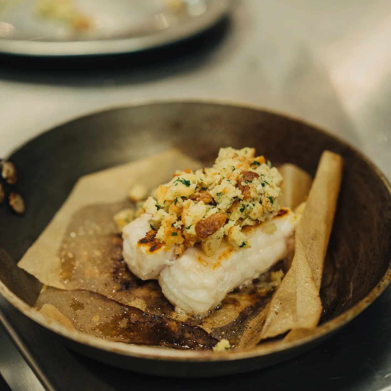 Blacklock Covent Garden Cornish monkfish dish served in a pan