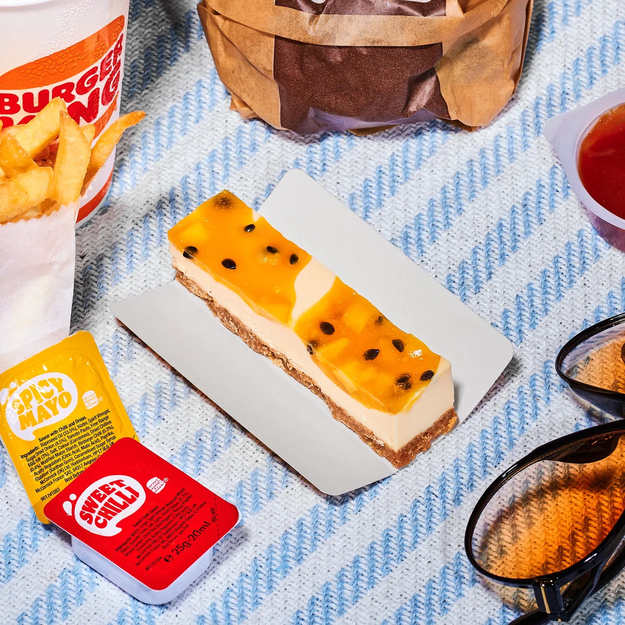 Burger King dessert with fries and dips