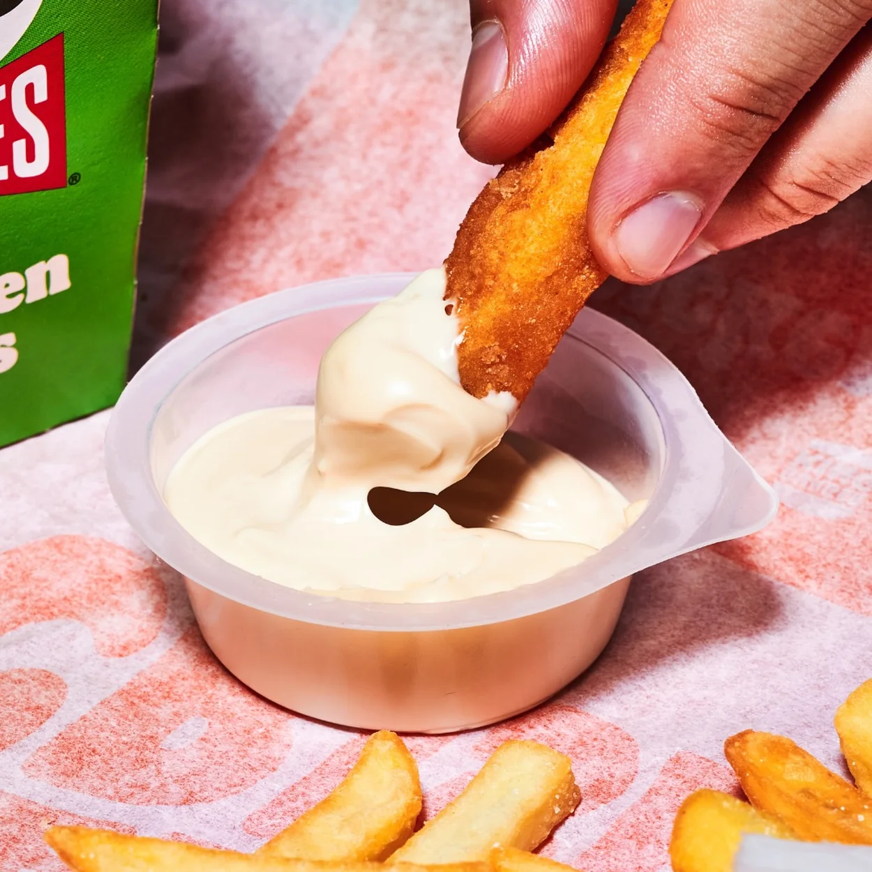 Burger King chicken fry dipped in mayonnaise