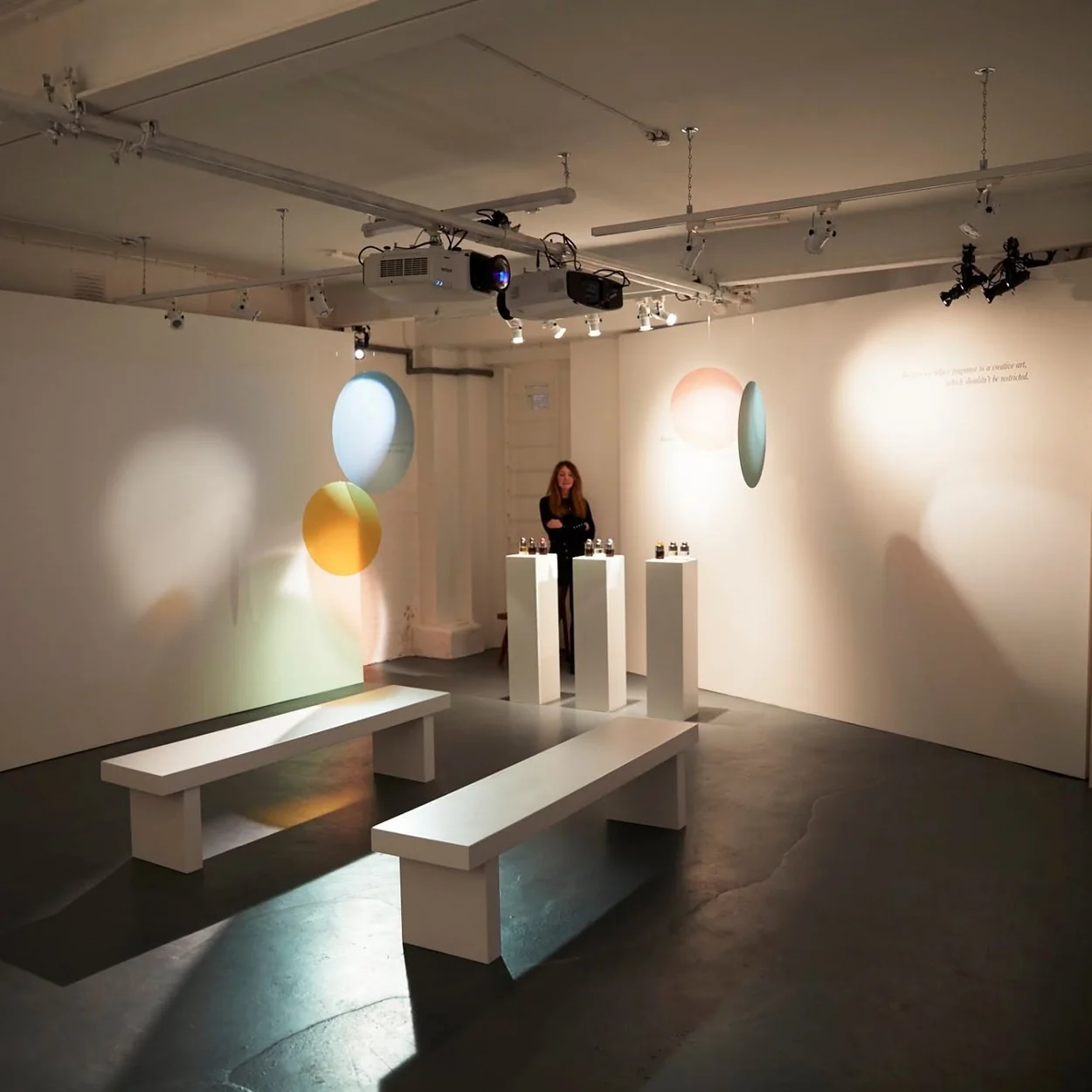 Burleigh Street Townhouse white exhibition space with spotlights