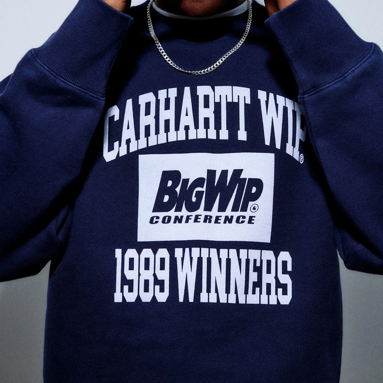 Carhartt WIP navy printed sweatshirt