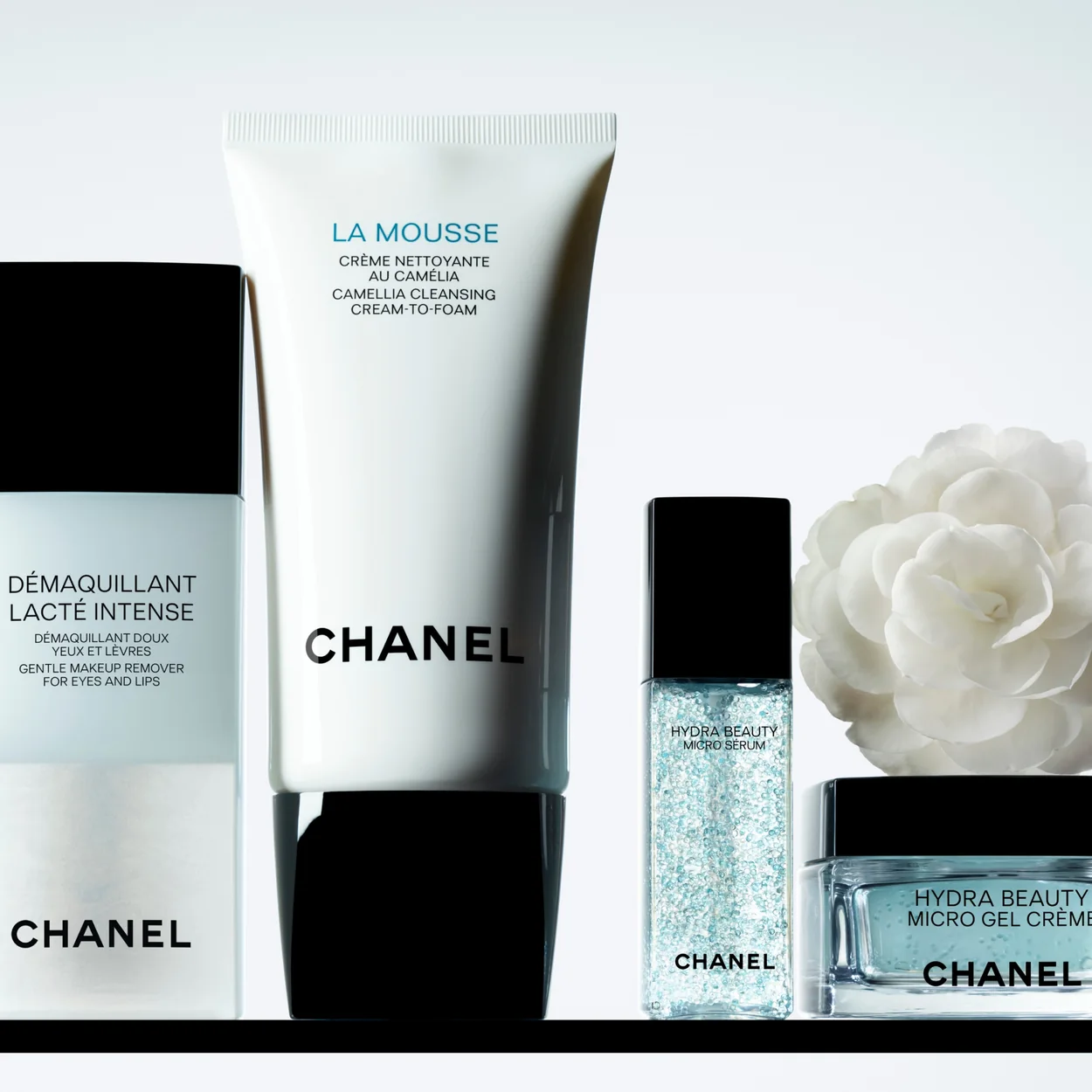 CHANEL Fragrance & Beauty skincare range including La Mousse cleanser