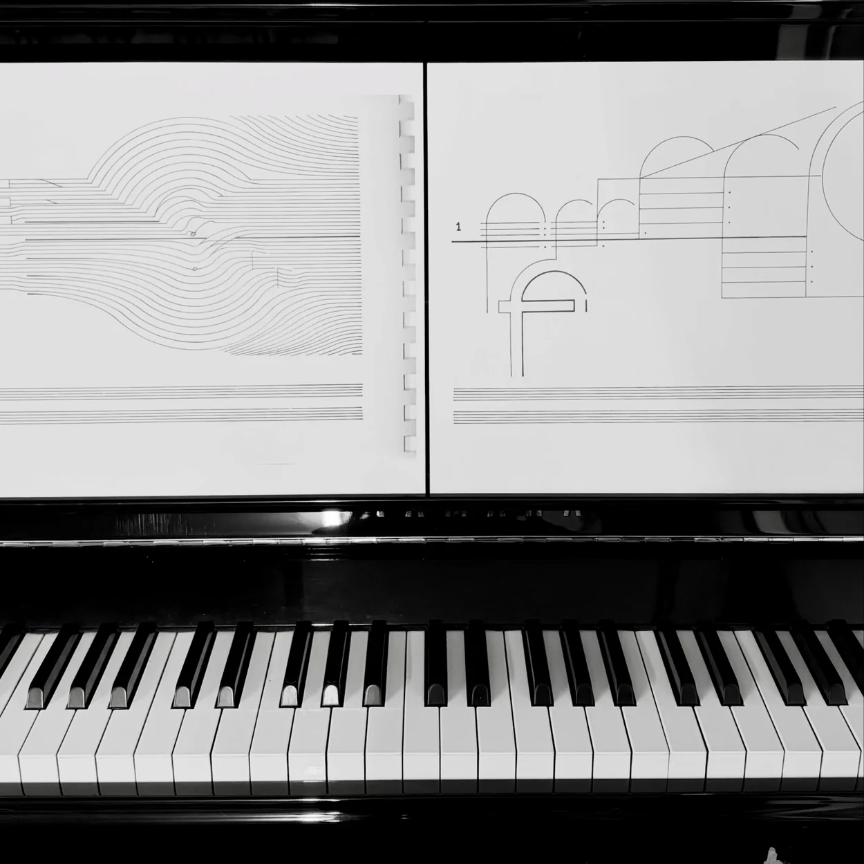 City Lit piano keyboard and sheet music in a music room