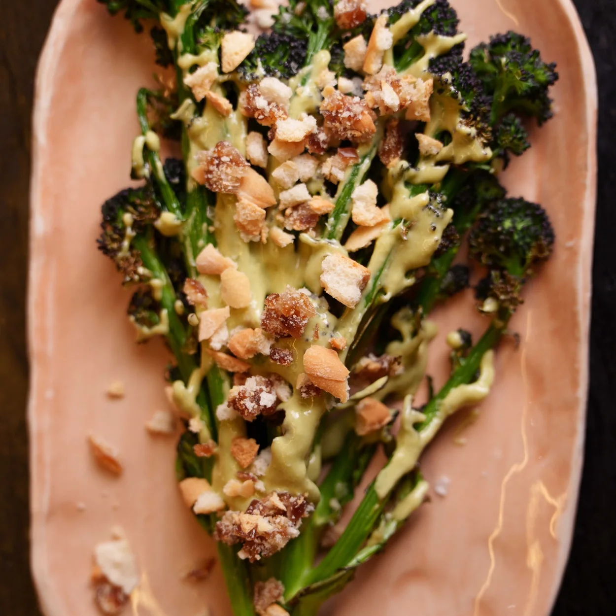 Condesa Maiden Lane, charred tenderstem broccoli with almonds and dressing