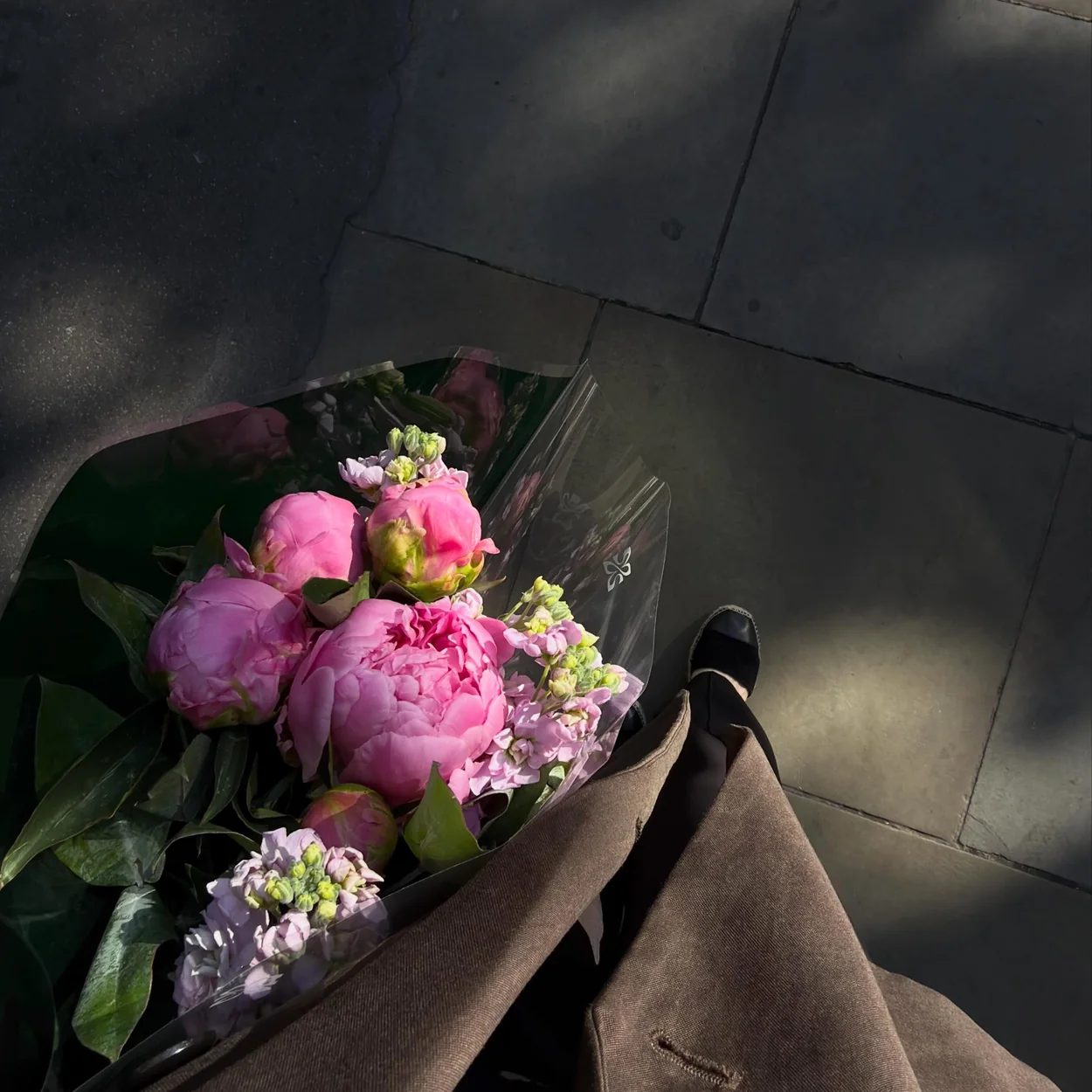 Connect Wax & Beauty peonies in the Covent Garden studio