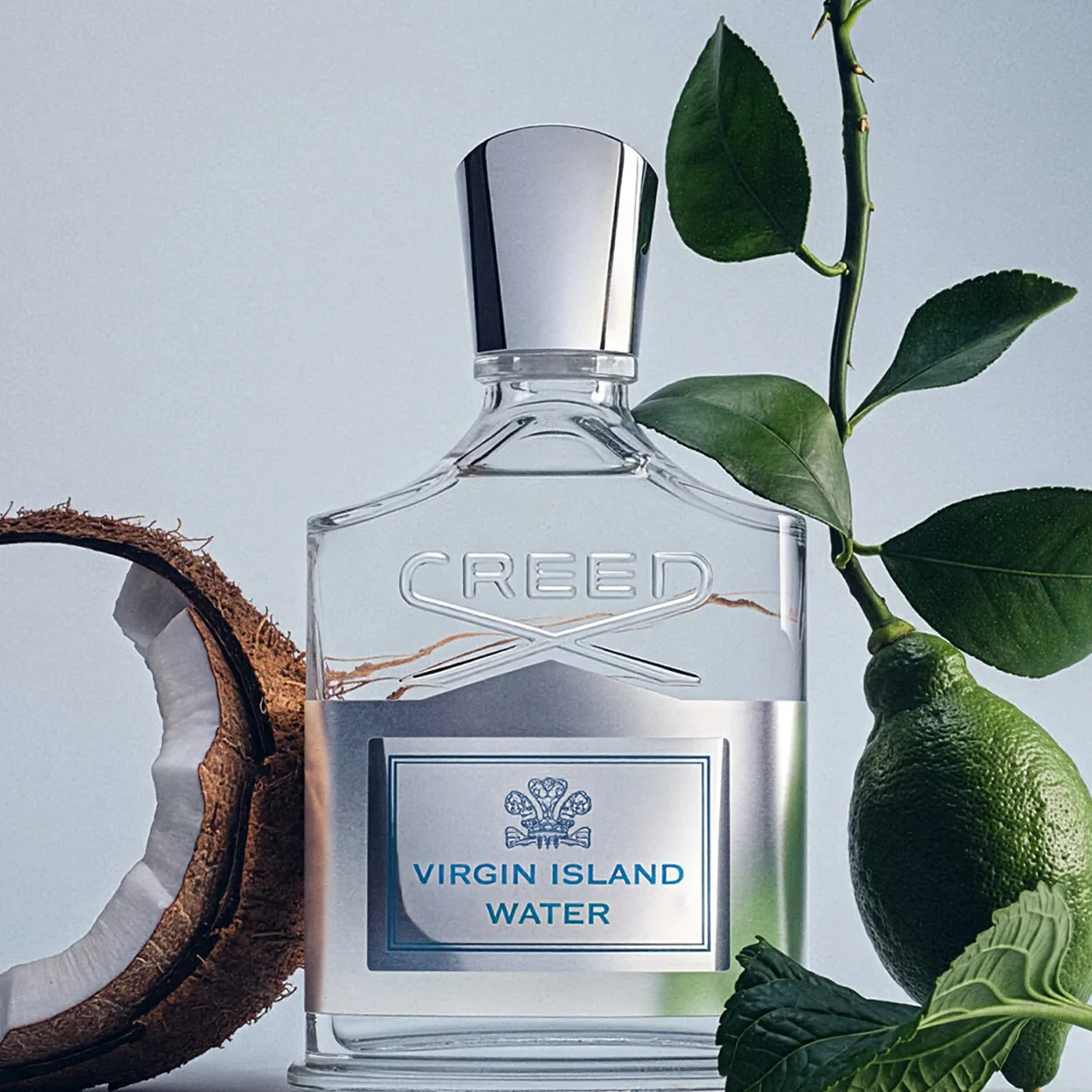 Creed Virgin Island Water fragrance bottle with coconut and lime
