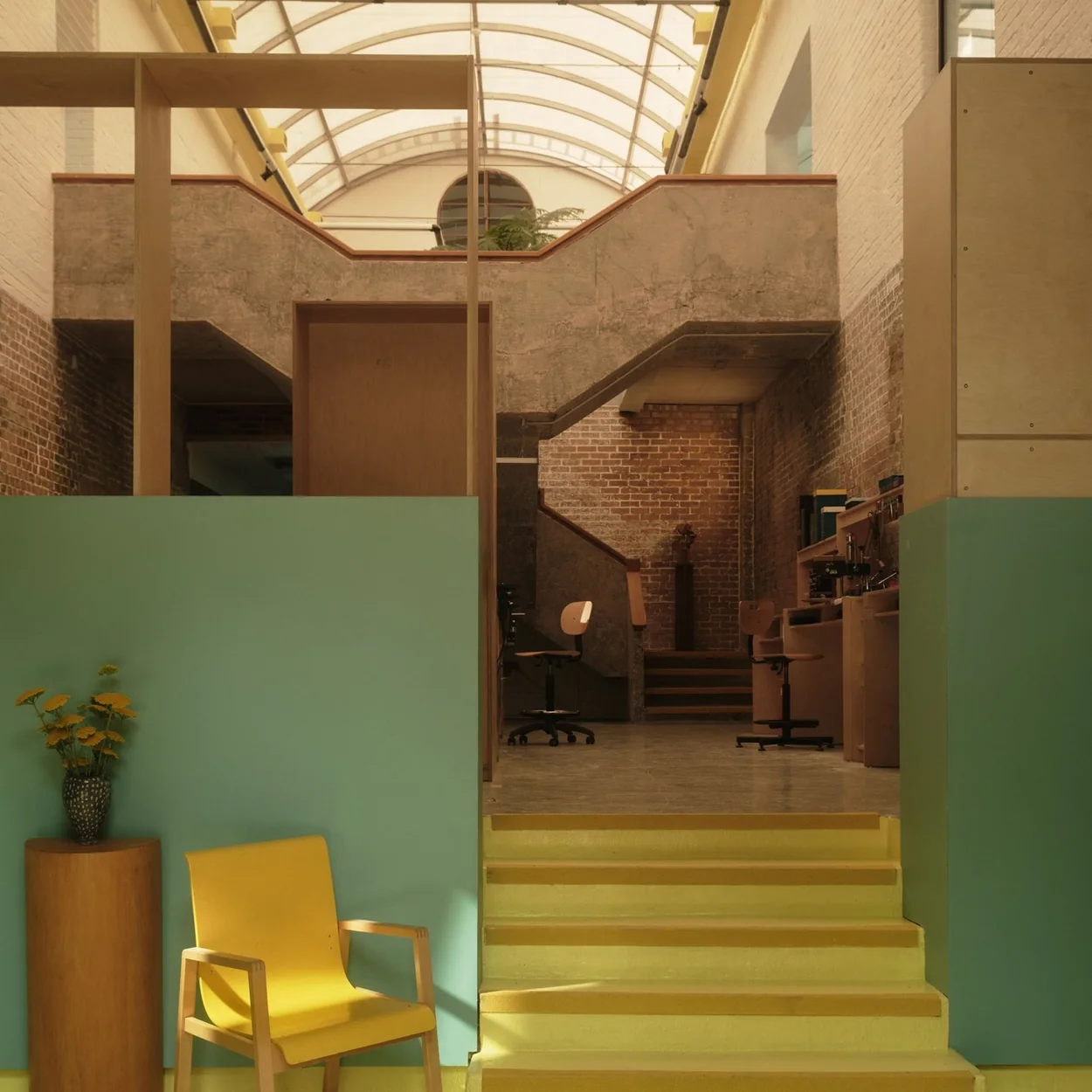 Cubitts store interior with pastel staircase and seating
