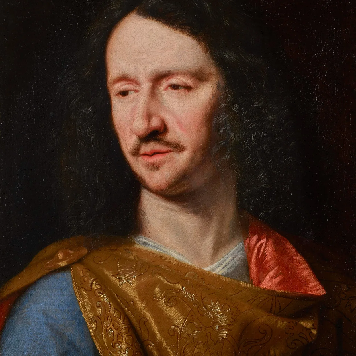 Darnley Fine Art Old Master portrait of a man in a gold silk cloak