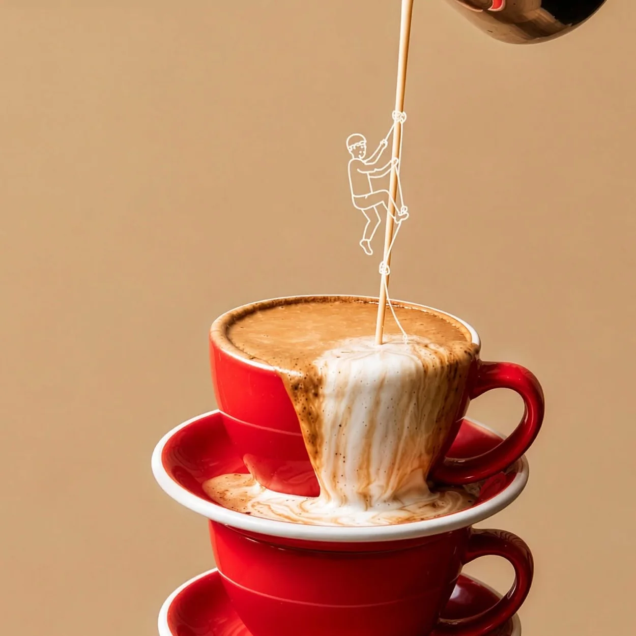 Drury 188-189 coffee poured into stacked red cups