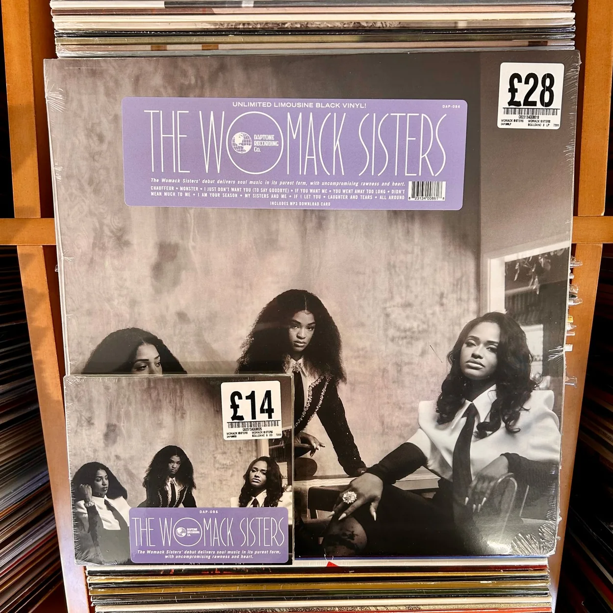 Fopp Covent Garden Womack Sisters vinyl and CD on display