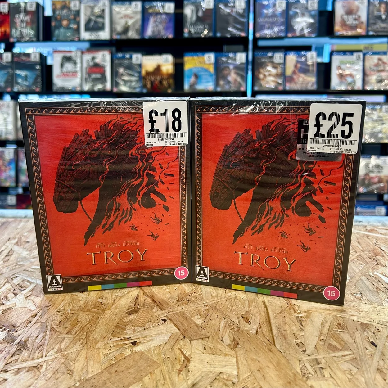 Fopp Covent Garden Arrow Blu-ray editions of Troy in store