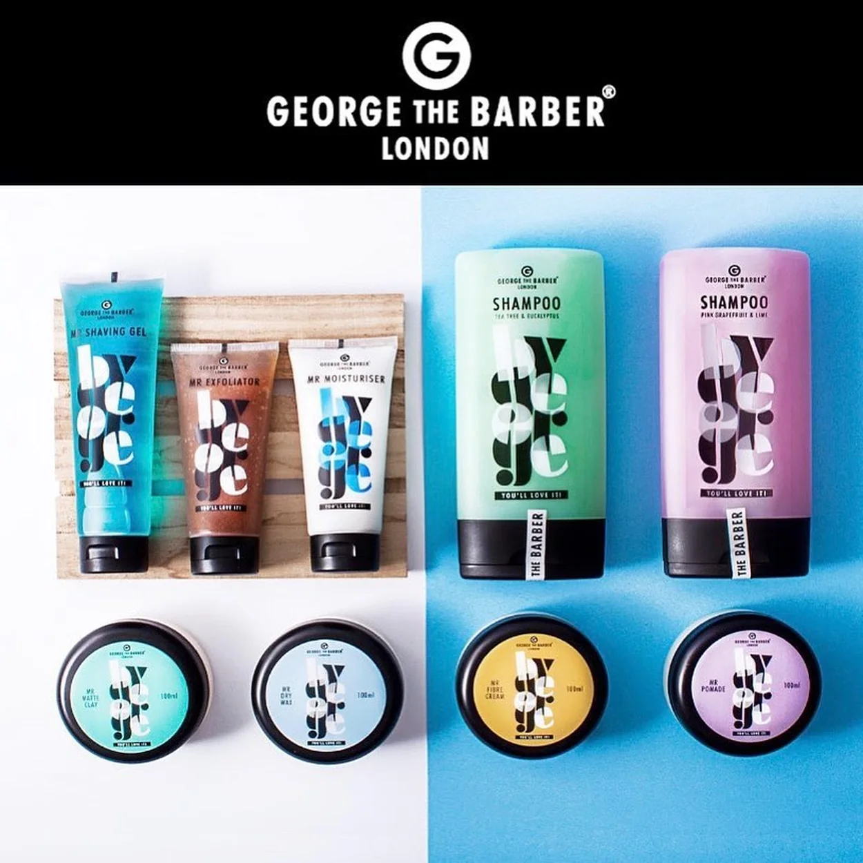 George the Barber grooming product range of shampoos, creams and clays