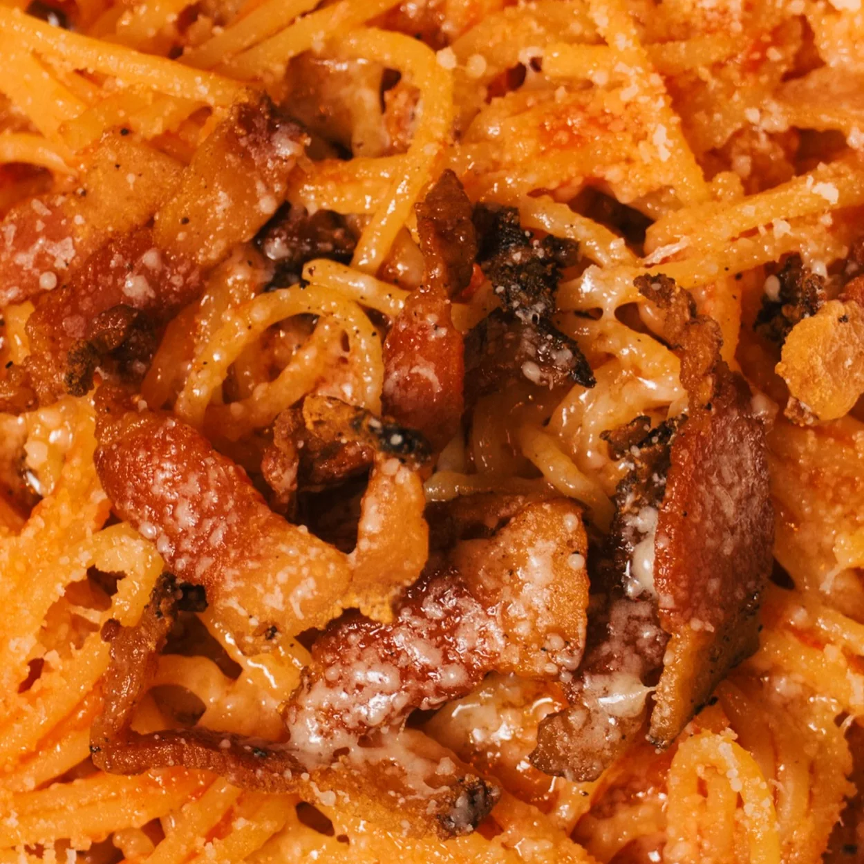 Guido's amatriciana pasta with guanciale and pecorino