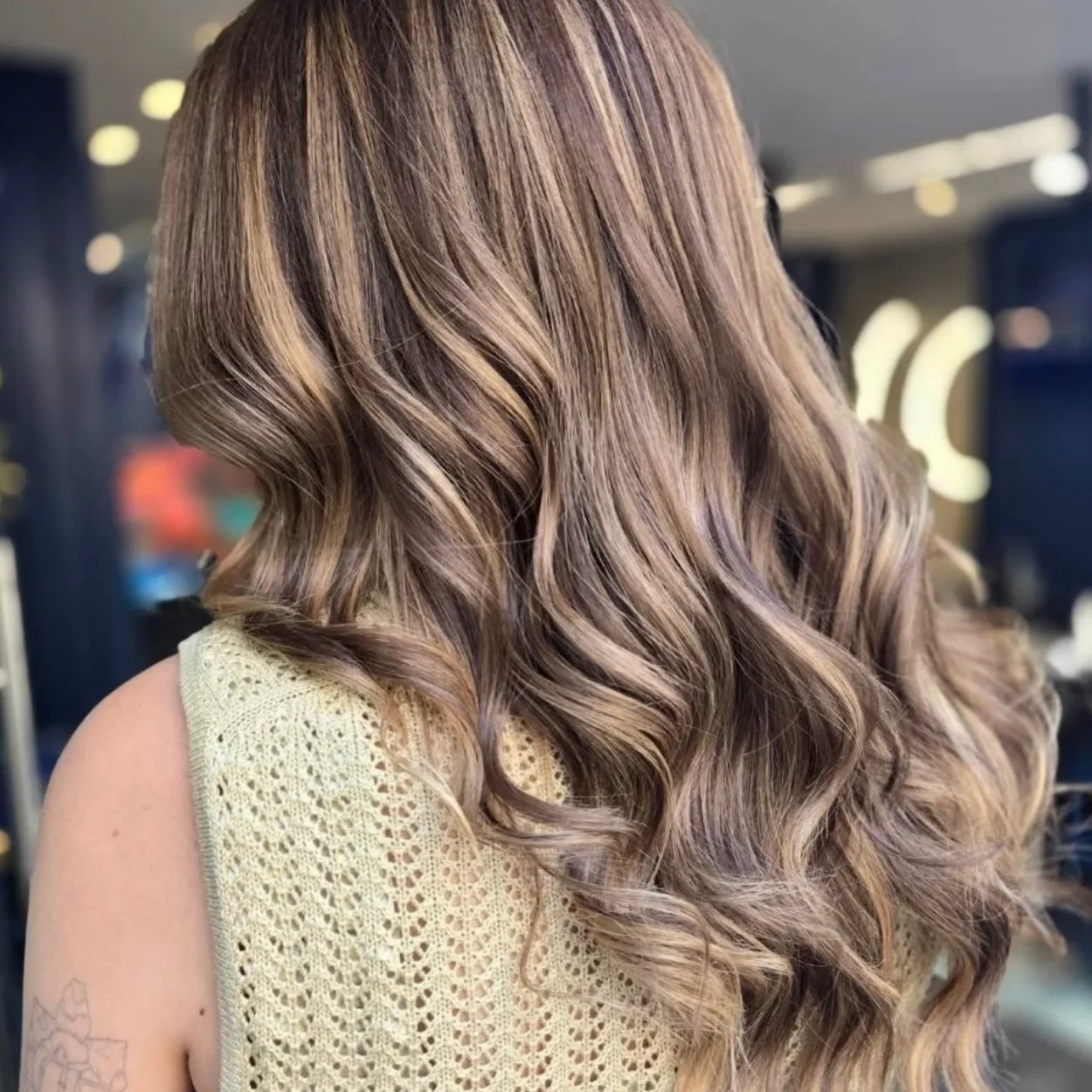 Gusto Hairdressing ash brown balayage with long waves