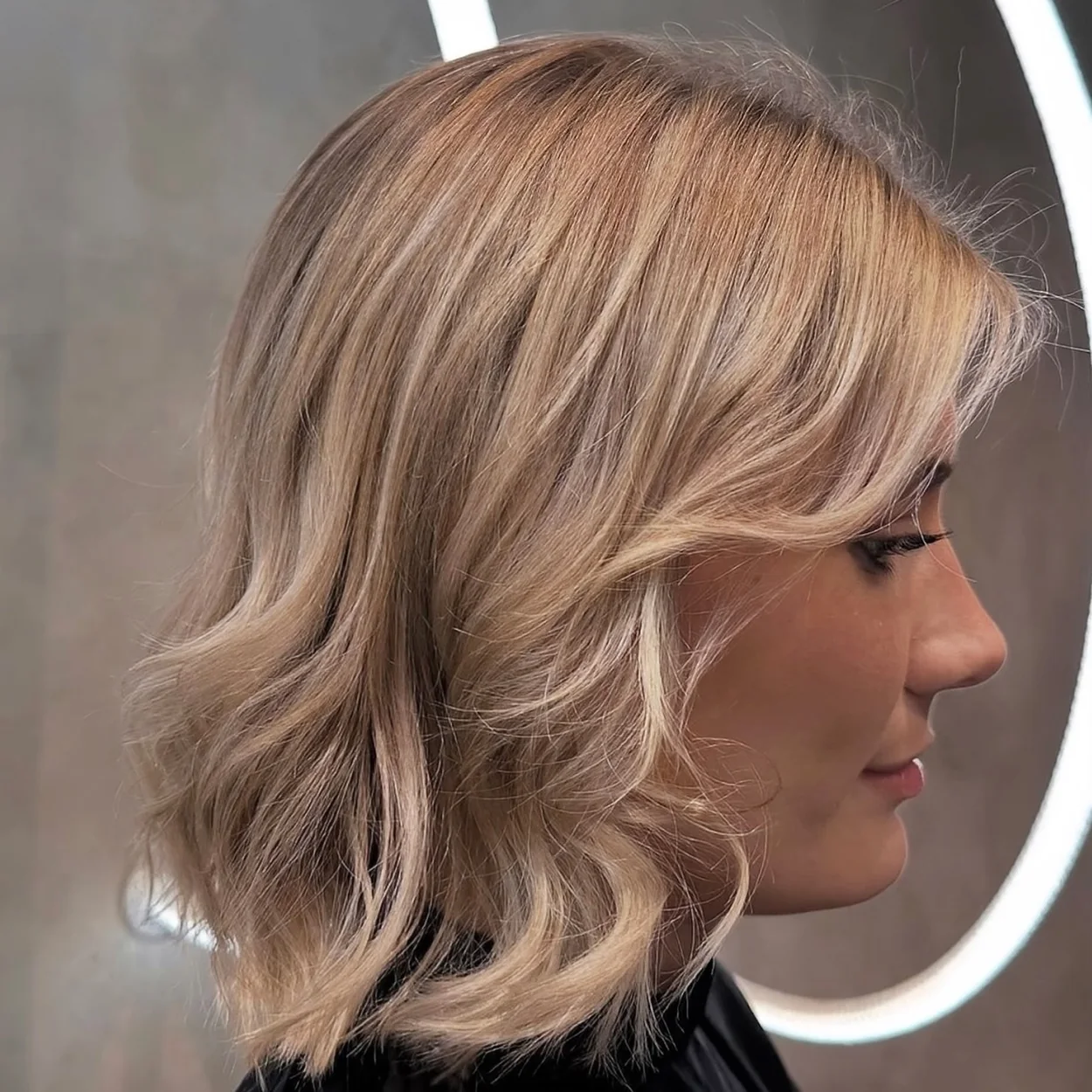 Gusto Hairdressing blonde bob blow dry at the styling station