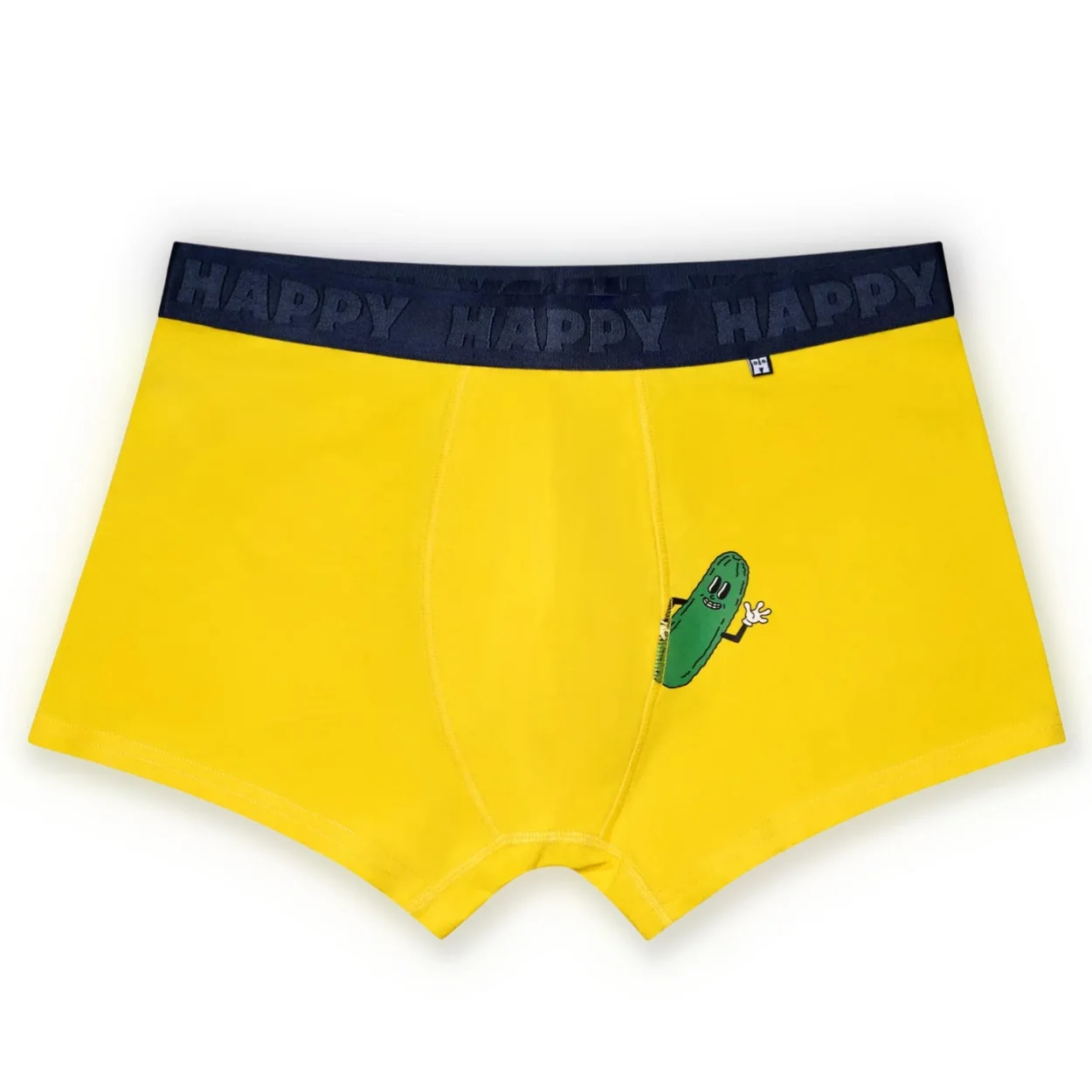 Happy Socks yellow boxer briefs with pickle embroidery