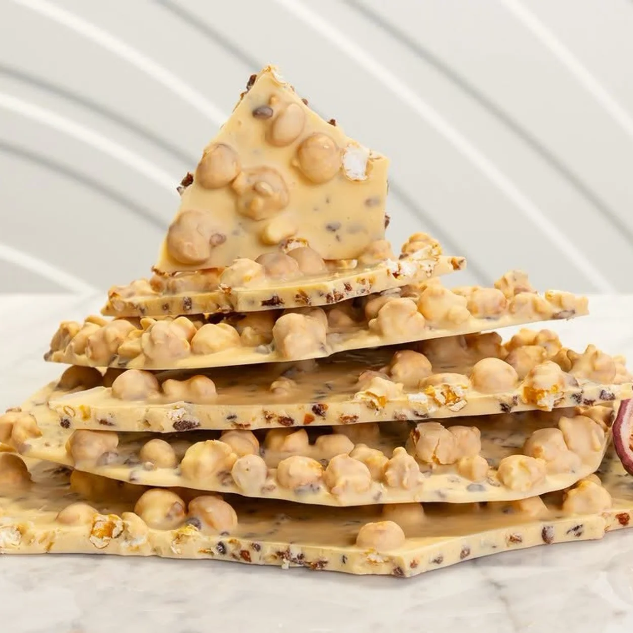 Läderach white chocolate FrischSchoggi pieces with hazelnuts and fruit
