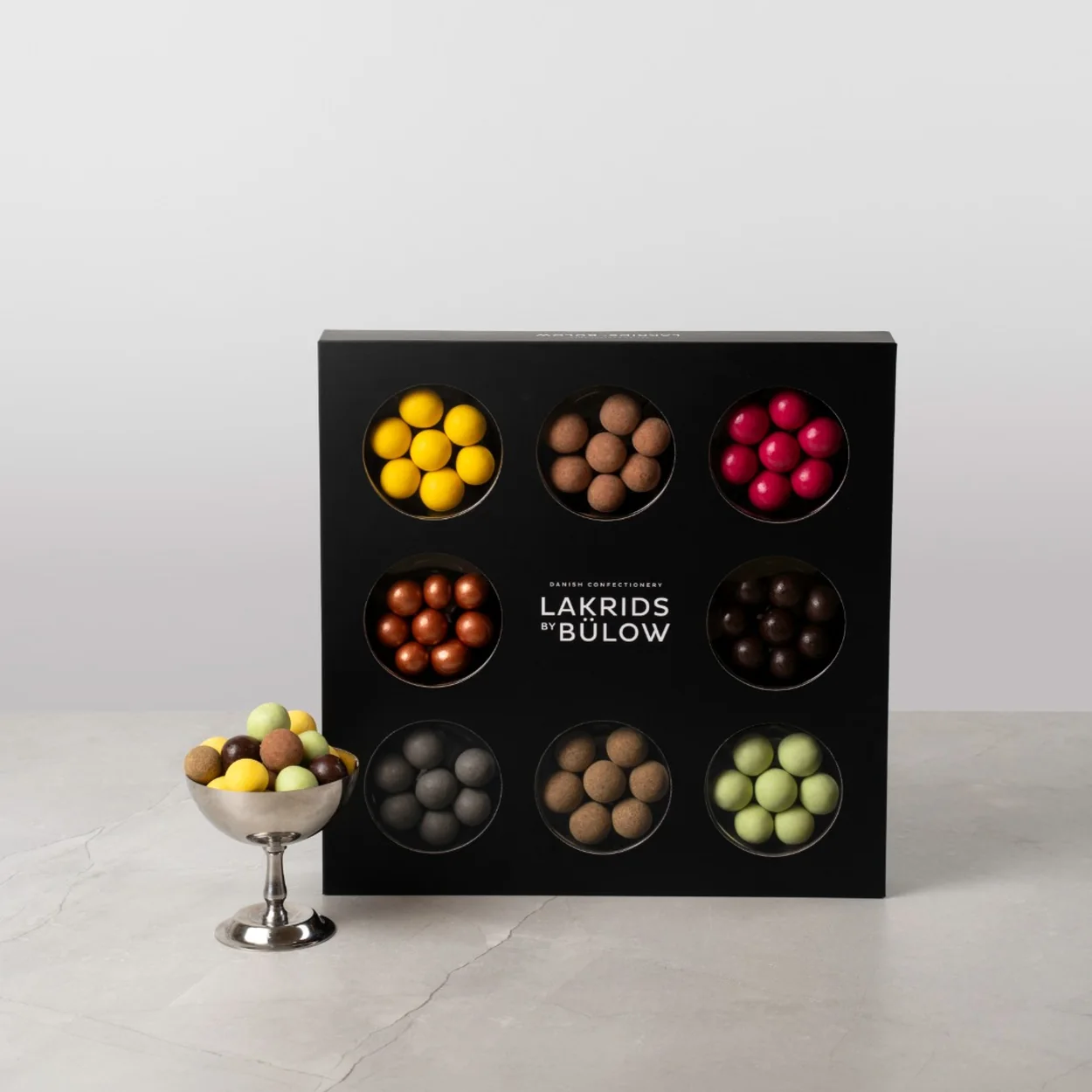 Lakrids by Bülow black gift box with assorted liquorice flavours