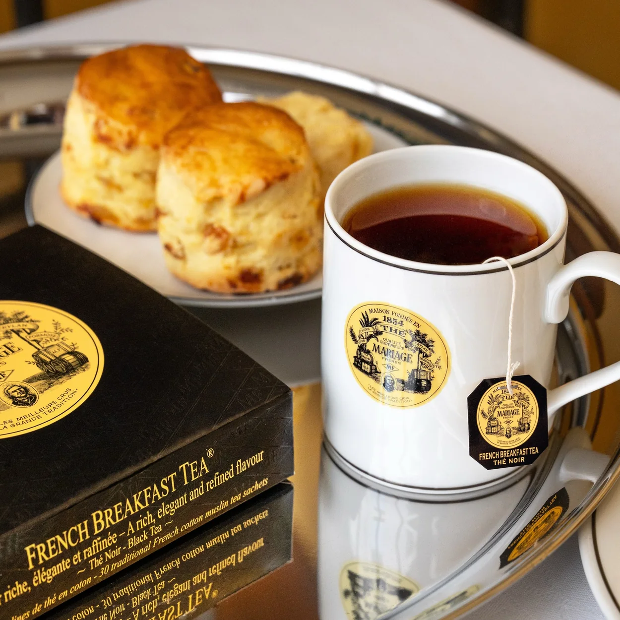 Mariage Freres French Breakfast Tea served with scones