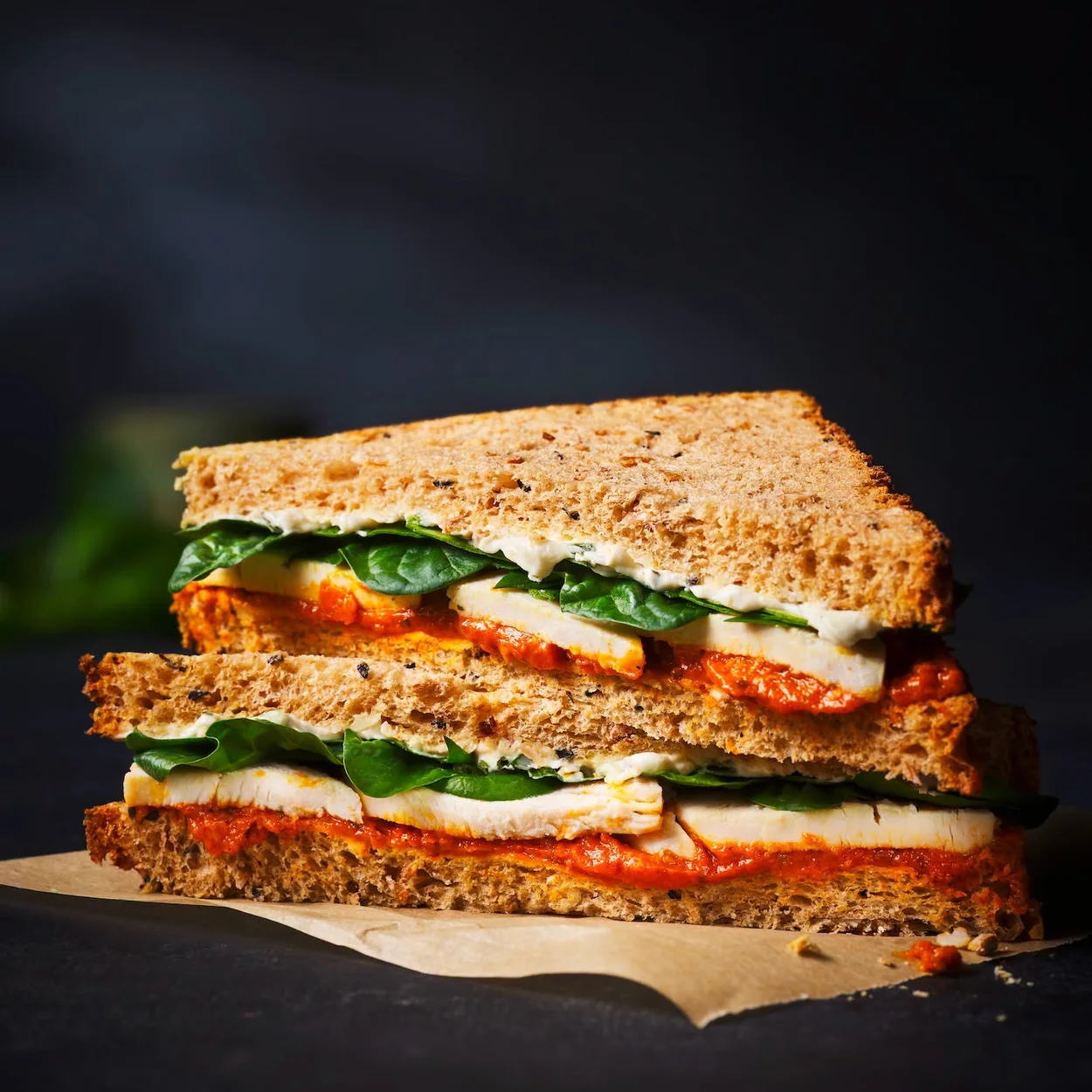Marks & Spencer Foodhall sandwich with tomato, mozzarella and basil on seeded bread