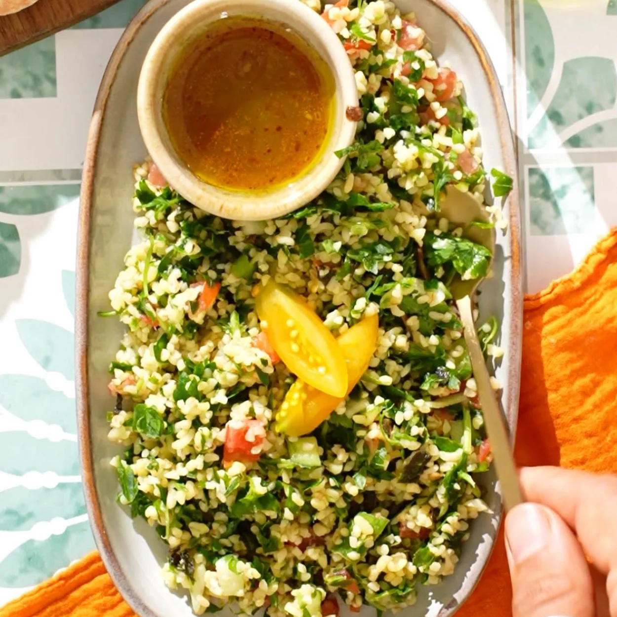 Marks & Spencer Foodhall tabbouleh salad with dressing