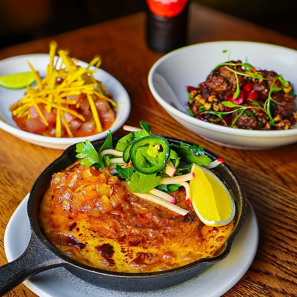 The Opera Tavern Spanish tapas dishes served in a cast iron pan