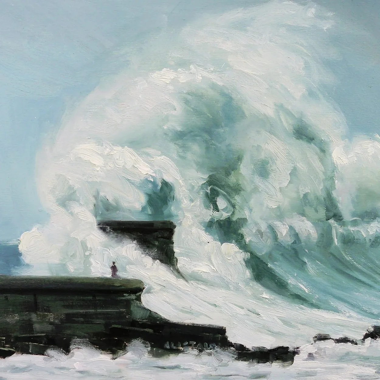 Panter & Hall seascape painting of a breaking wave