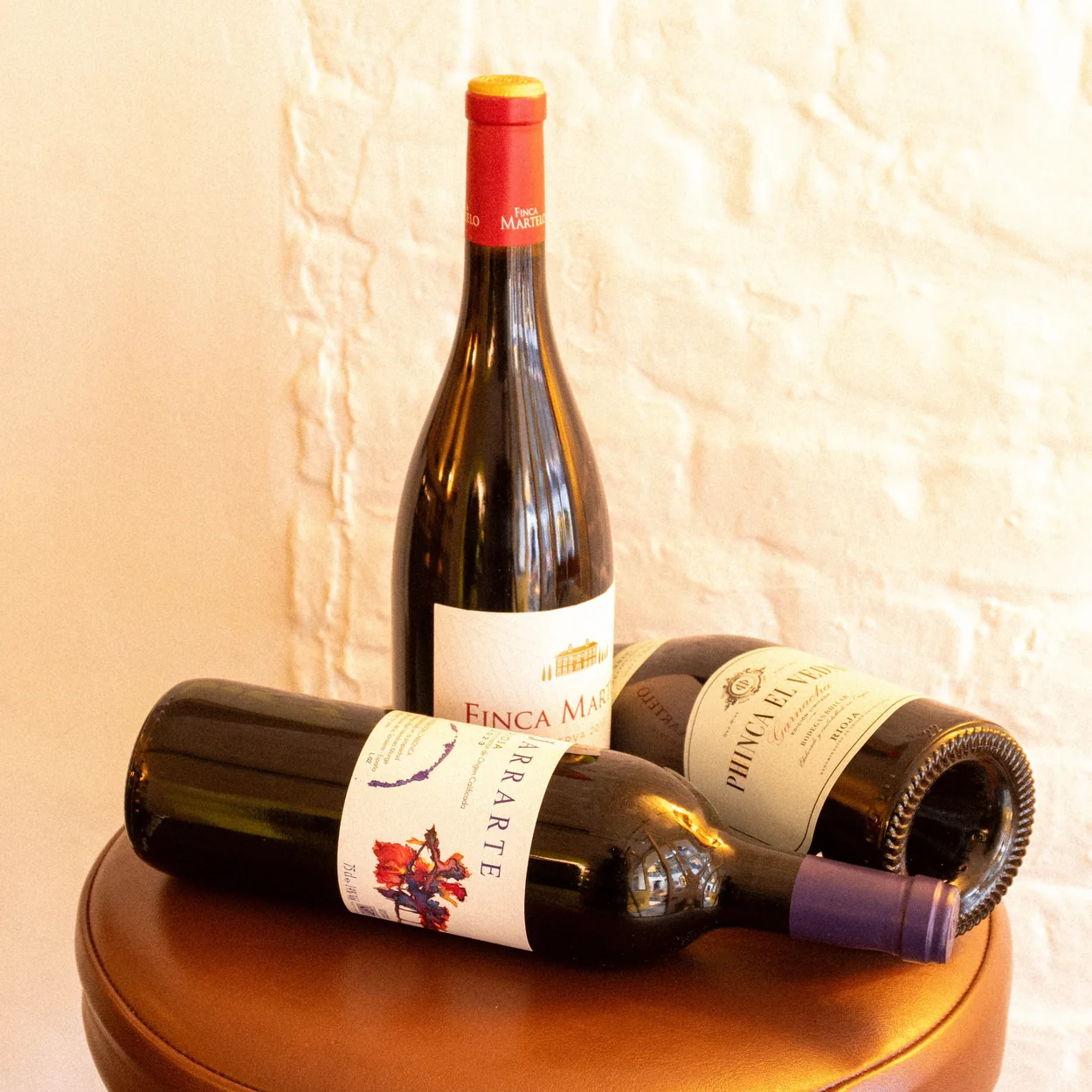 Pintxito selection of Basque wine bottles