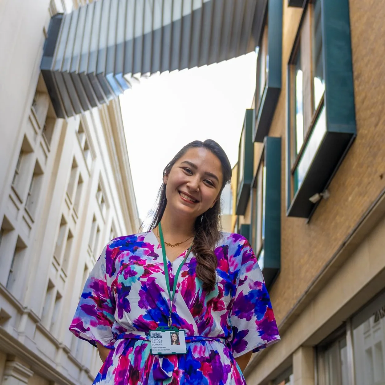 The Royal Ballet School student on Floral Street beneath the Bridge of Aspiration