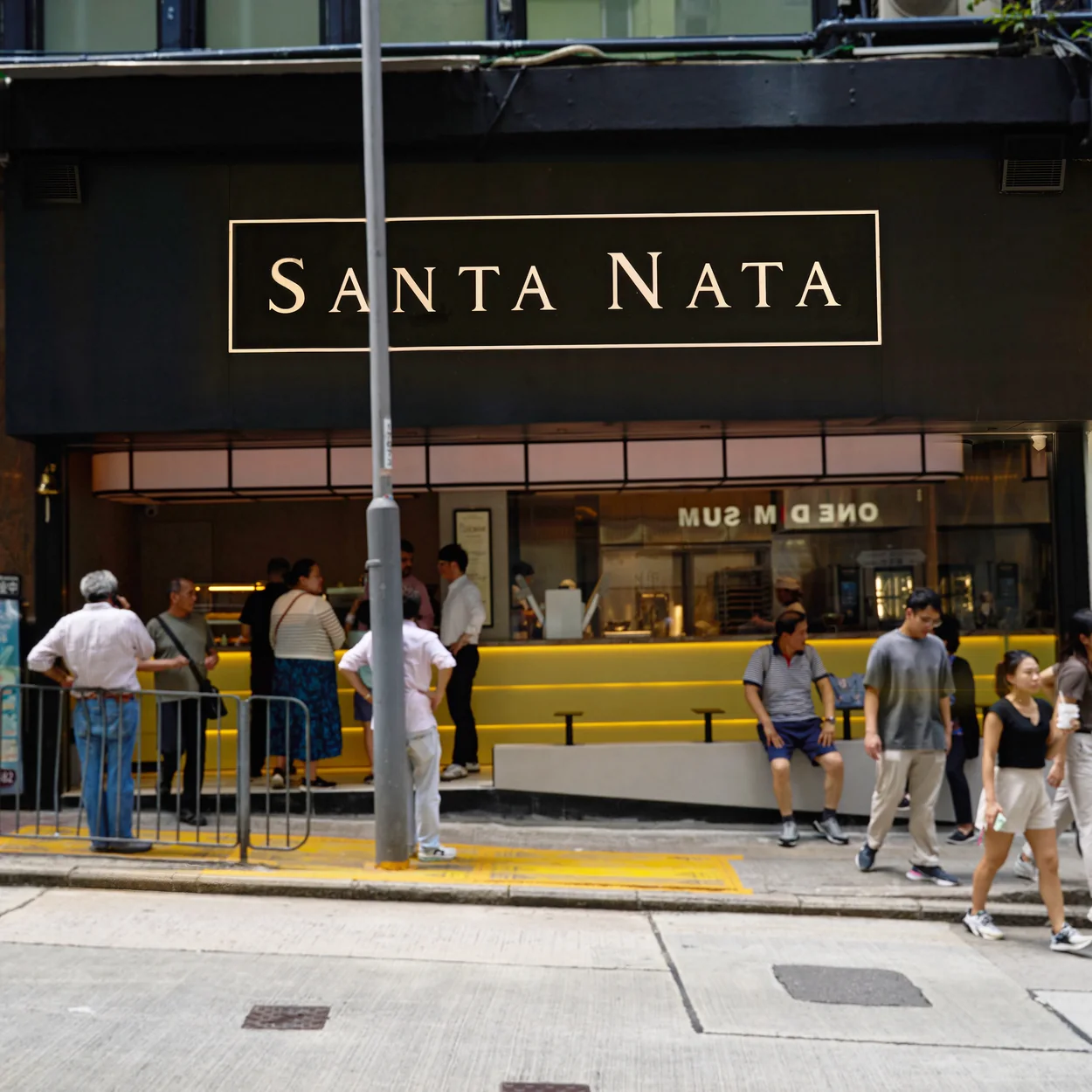 Santa Nata shopfront with its black fascia and gold lettering