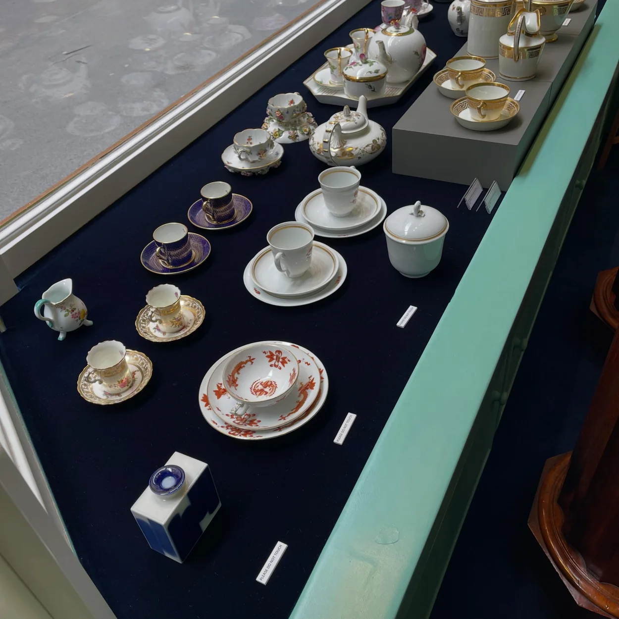 Serhat Ahmet porcelain display case in the Cecil Court shop