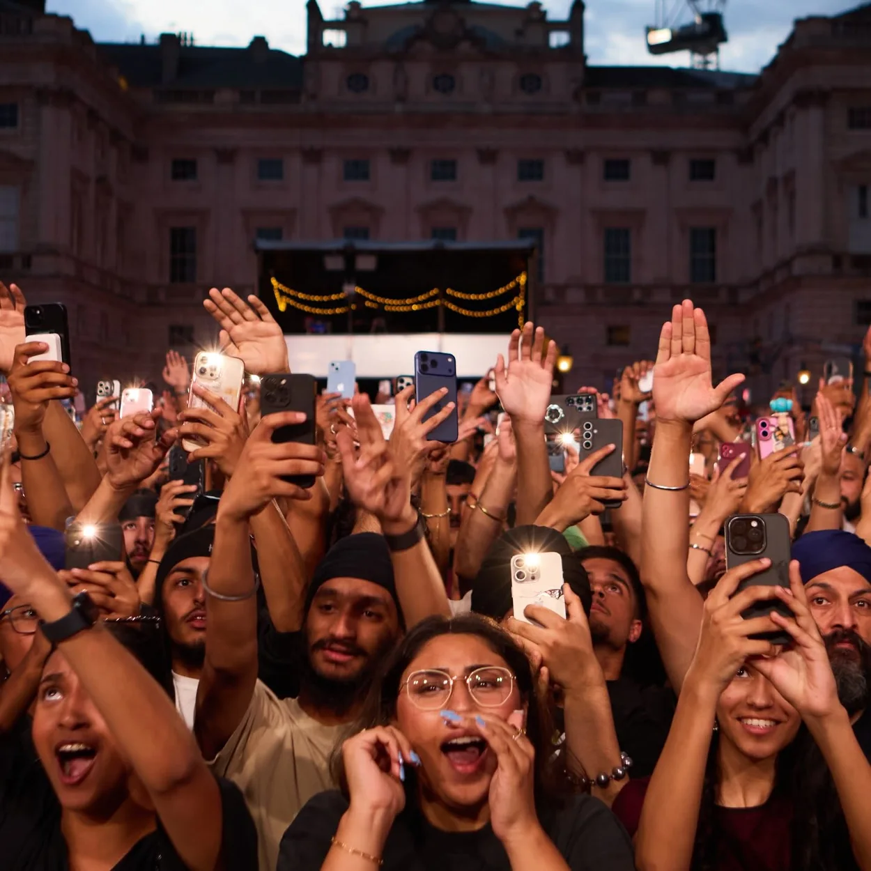 Summer Series crowd in the Somerset House courtyard beneath the 18th-century building