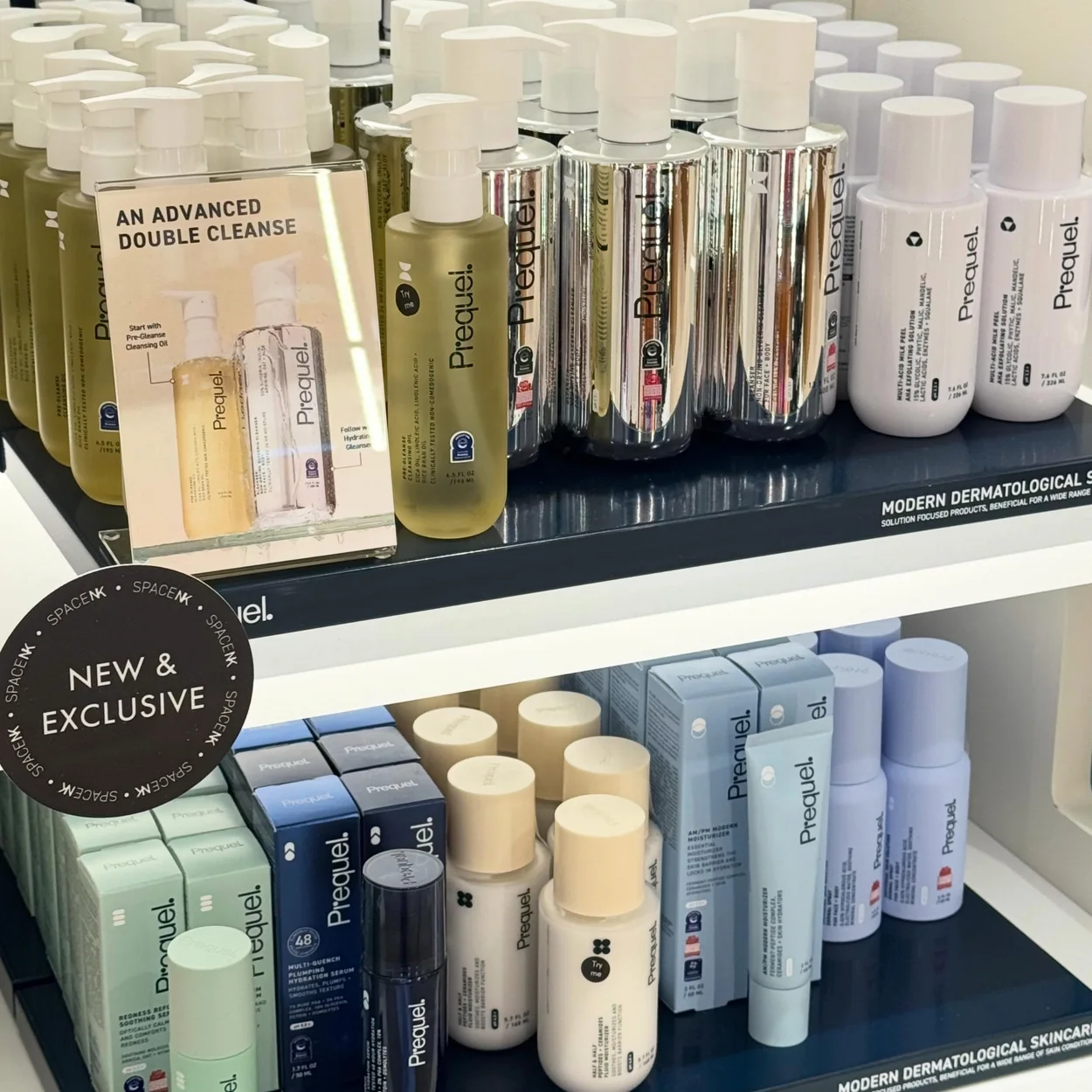 Space NK skincare display with new and exclusive lines