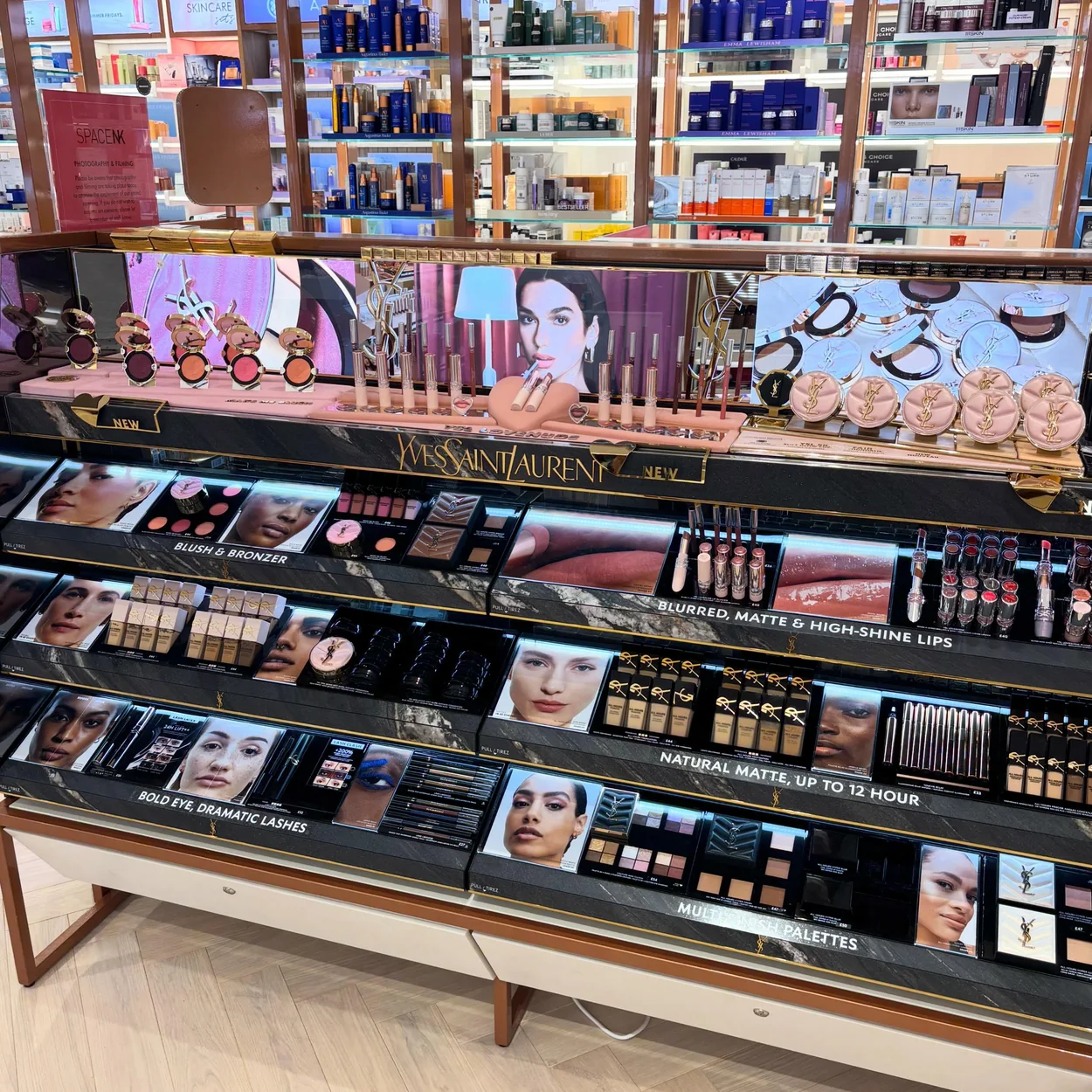 Space NK makeup counter with complexion products