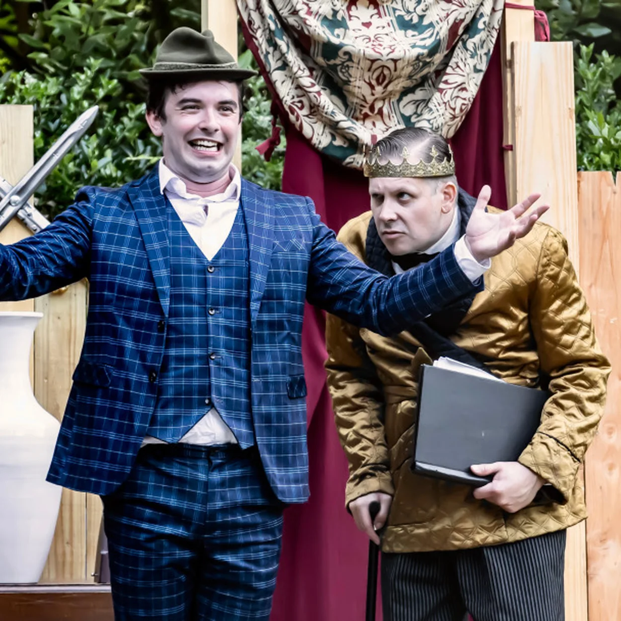 Performers in period costume on the garden stage at St Paul's, the Actors' Church