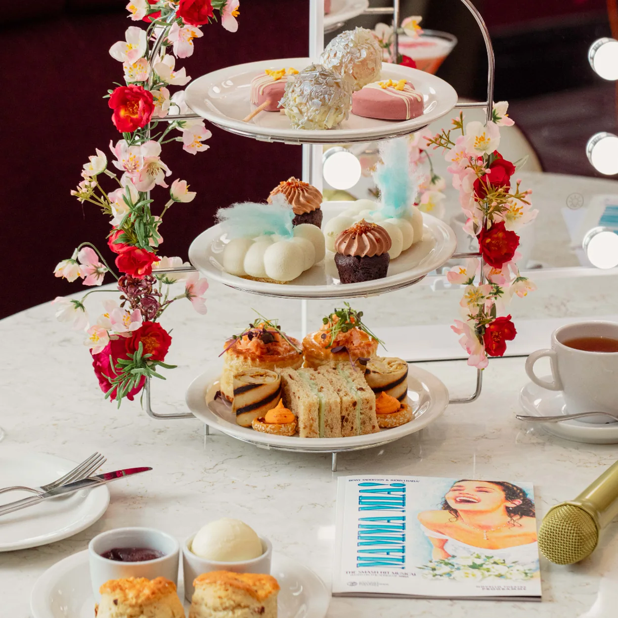 Strand Palace afternoon tea stand at the Palace Tea Parlour