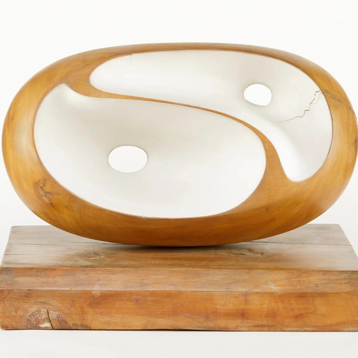 The Courtauld Gallery carved wooden sculpture on a plinth