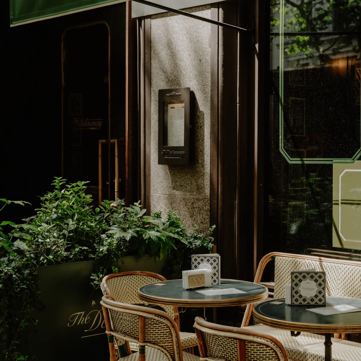 The Delaunay pavement terrace tables outside the restaurant