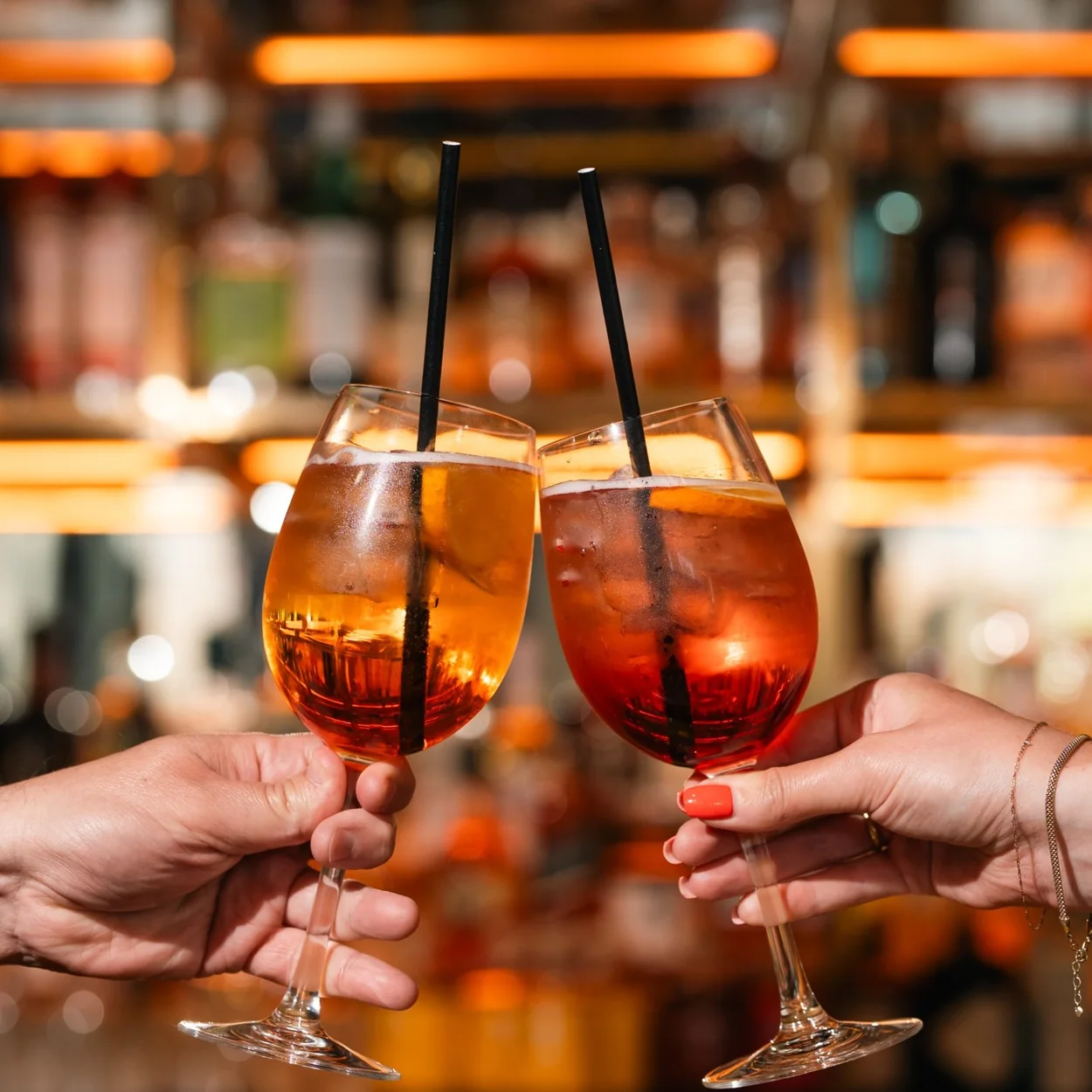 The Marlborough Head spritz cocktails held up at the bar