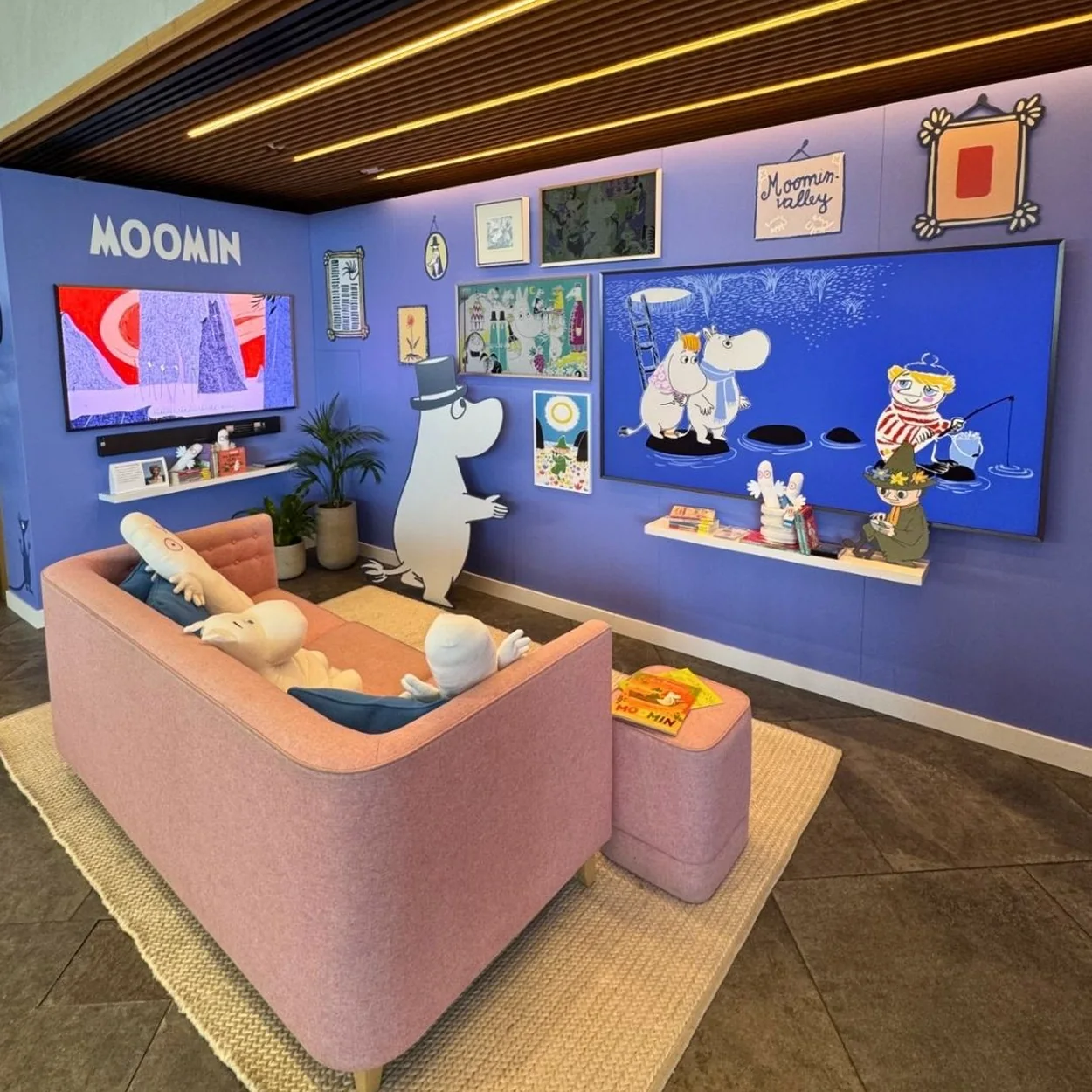 The Moomin Shop interior with Moomin-themed seating and displays