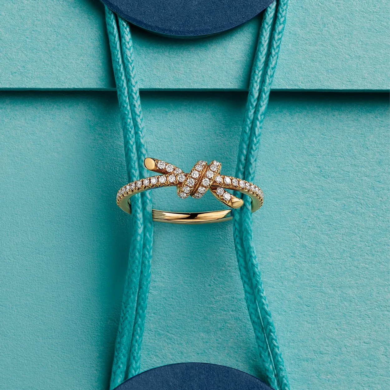 Tiffany & Co. Tiffany Knot ring in gold with pave diamonds