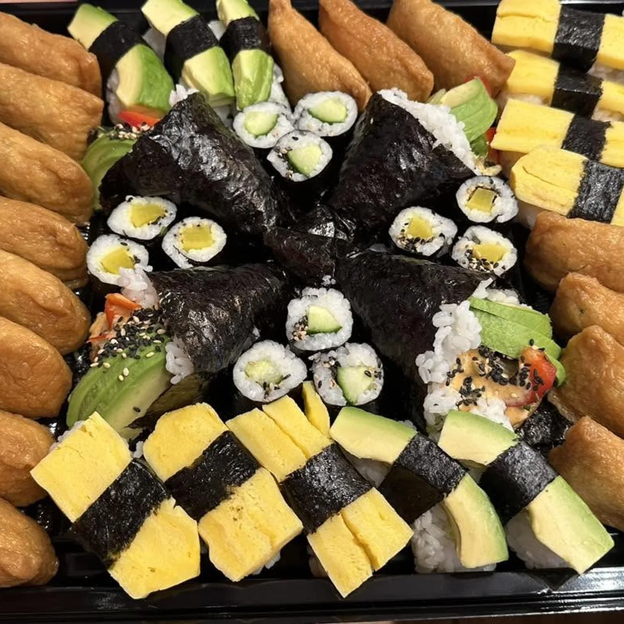 Tobiko Garrick Street party platter of inari, tamago and futomaki